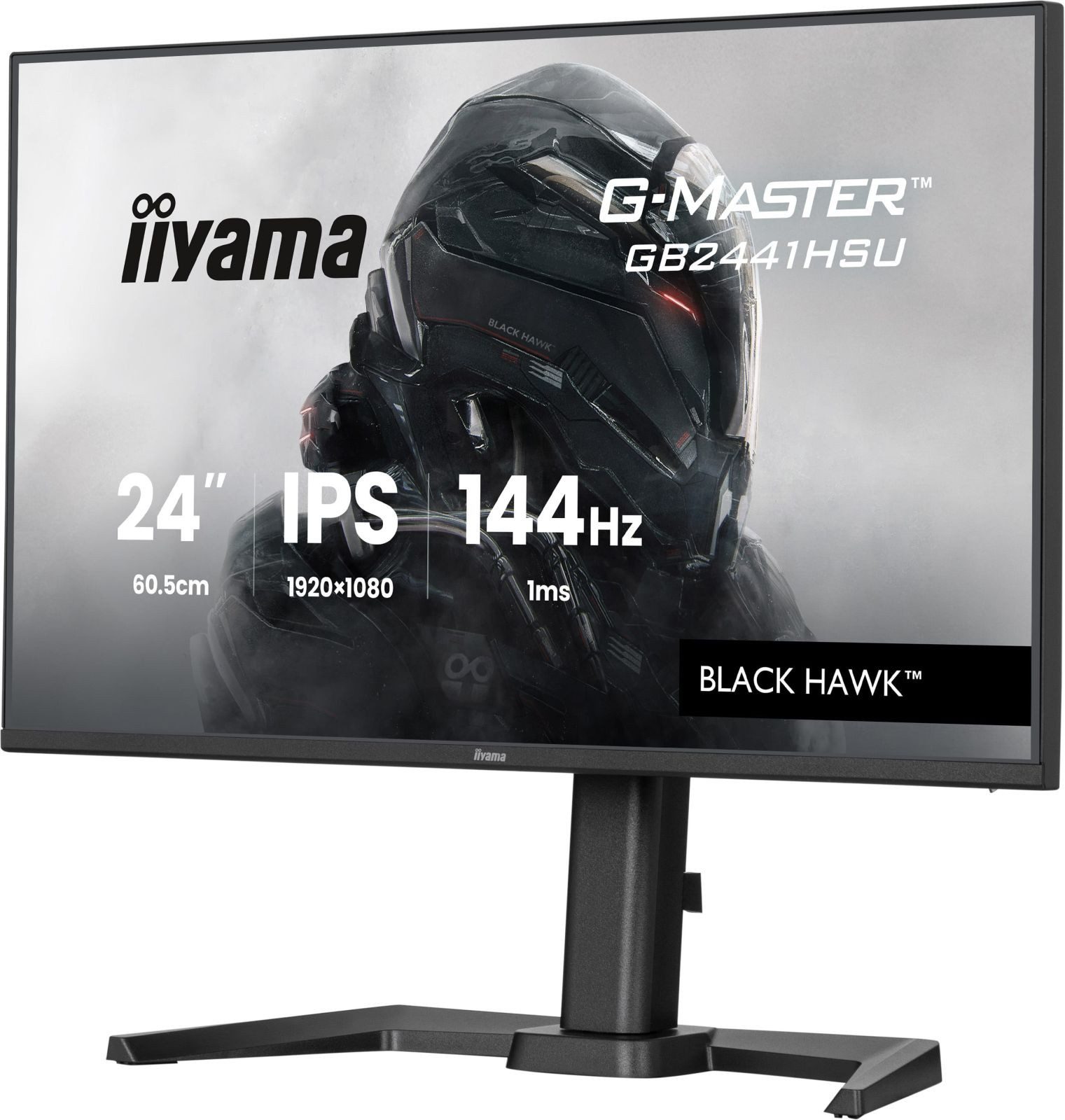 Iiyama IIYAMA TFT GB2441HSU 60.5cm IPS 24/1920x1080/HDMI/DP/2xUSB 2.0/höv TFT-Monitor (1920 x 1080 px, Full HD, 144 Hz, IPS, Adaptive-Sync, Lautsprecher, G-SYNC Compatible, HDCP, Höhenverstellbar)