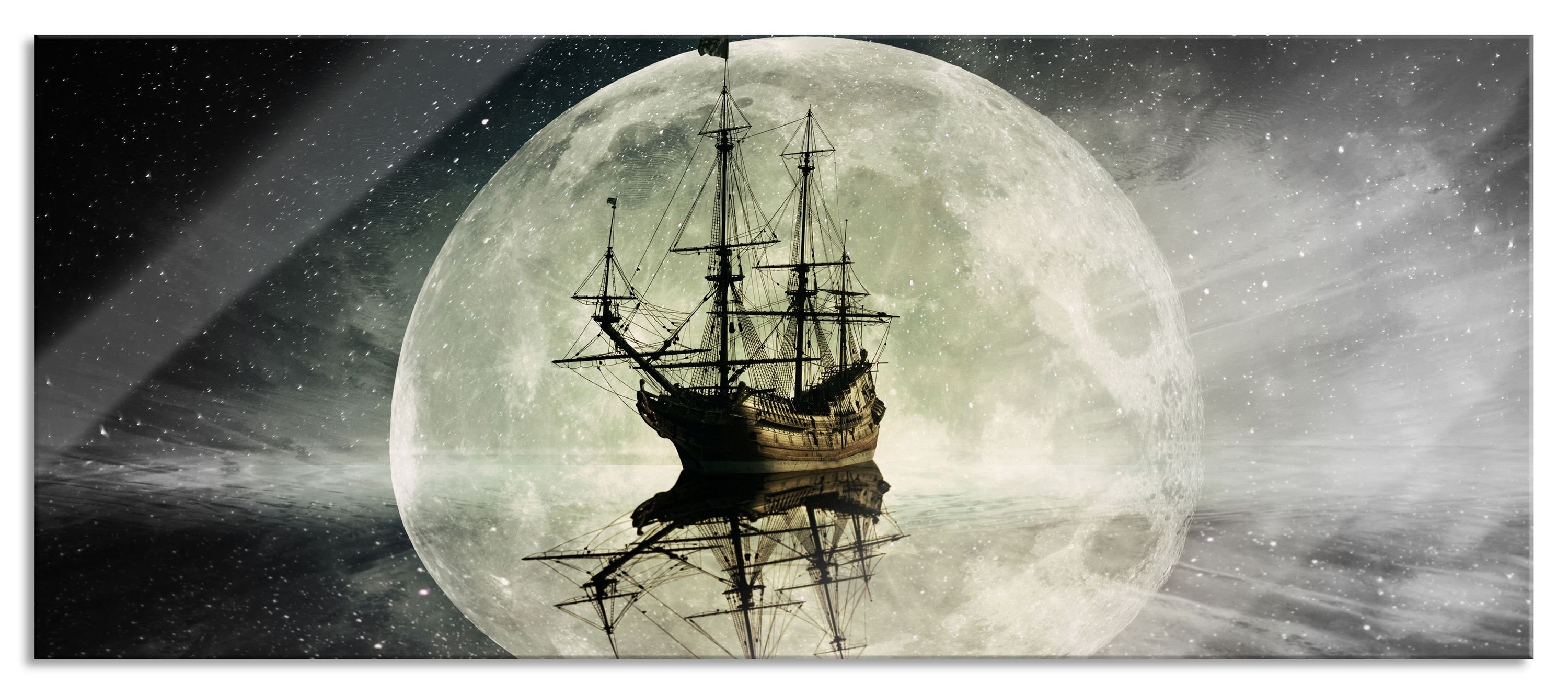 Glasbild Geisterschiff im Weltall