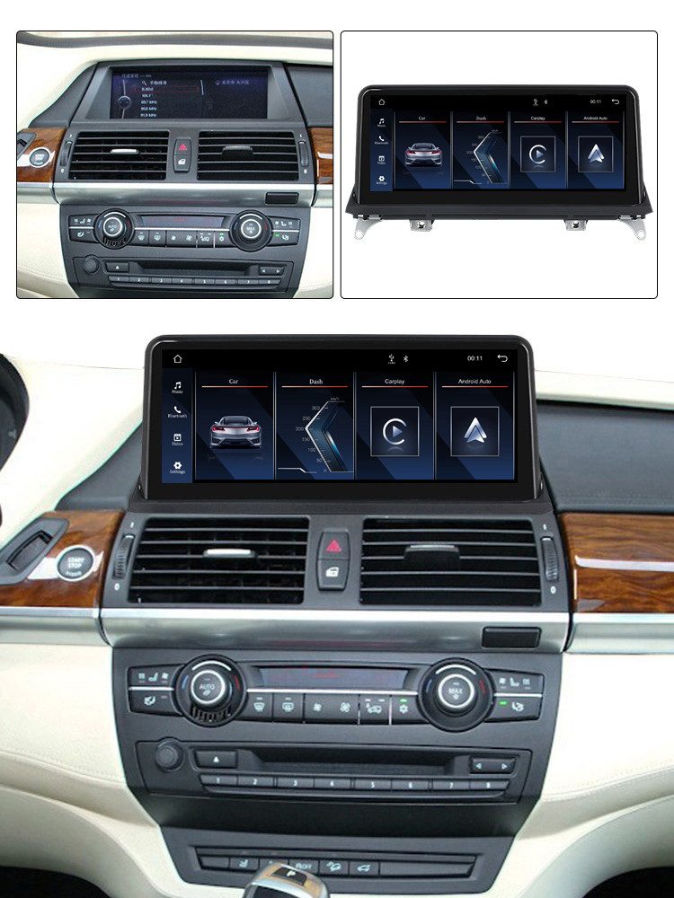 GABITECH Für BMW X5 X6 E70 E71 CIC 10.2" Touchscreen Android GPS Carplay Einbau-Navigationsgerät (Wireless Carplay und Android Auto, Linux System)