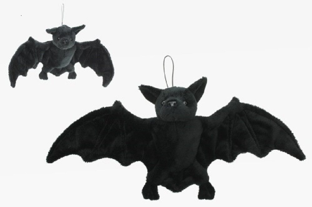 Cornelißen Kuscheltier Plüsch Fledermaus pechschwarz mit Band Длина ca. 36 cm (1-St), naTierliche Geschenke / Ideal als Geschenk