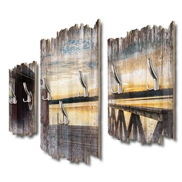 Kreative Feder Wandgarderobe Schweden Küste, Dreiteilige Wandgarderobe aus Holz