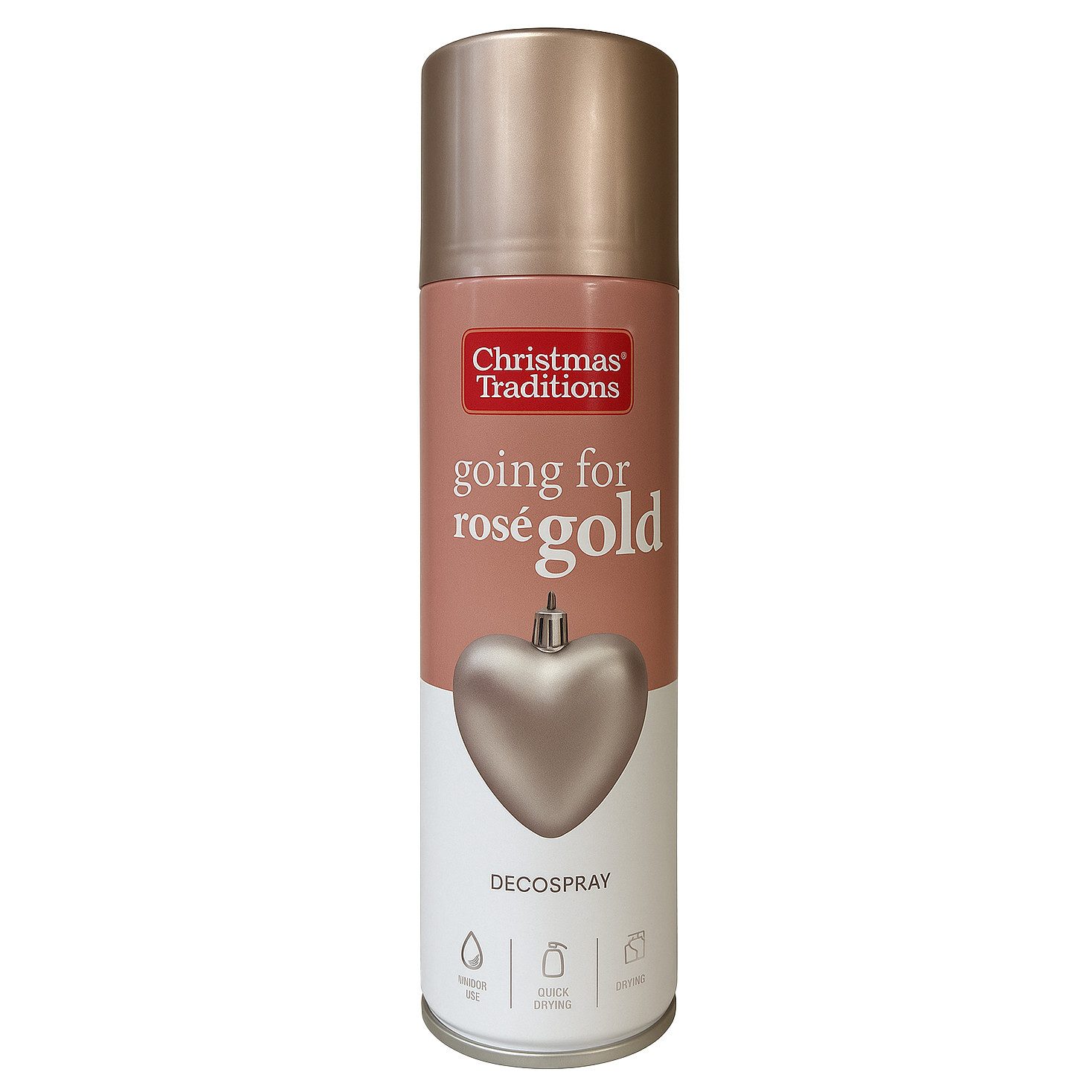 Goodmark Streudeko Deko-Spray Rosé Gold – 150 ml, für Weihnachtsdeko, Edler Rosé-Gold-Schimmer für festliche DIY-Ideen