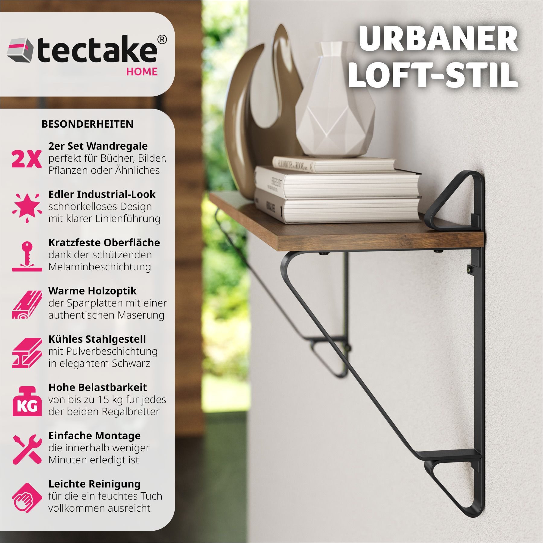 tectake Wandregal 2er Set Wandregal, Set günstig online kaufen