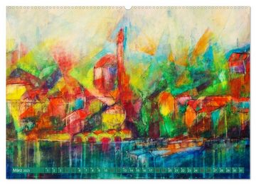 CALVENDO Wandkalender Oberbayern in Farbe - Gemalte Bilder vom Alpenrand (Premium, hochwertiger DIN A2 Wandkalender 2023, Kunstdruck in Hochglanz)