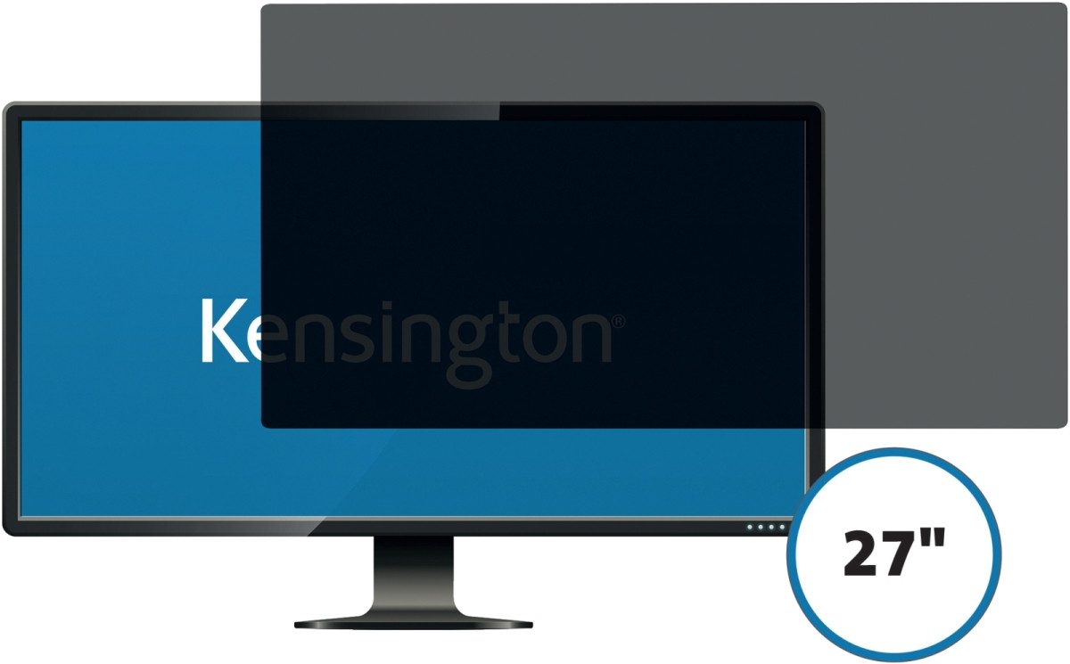 KENSINGTON Sichtschutzfolie Blickschutzfilter Standard 27 Zoll 16:9 2-fach abnehmbar schwarz