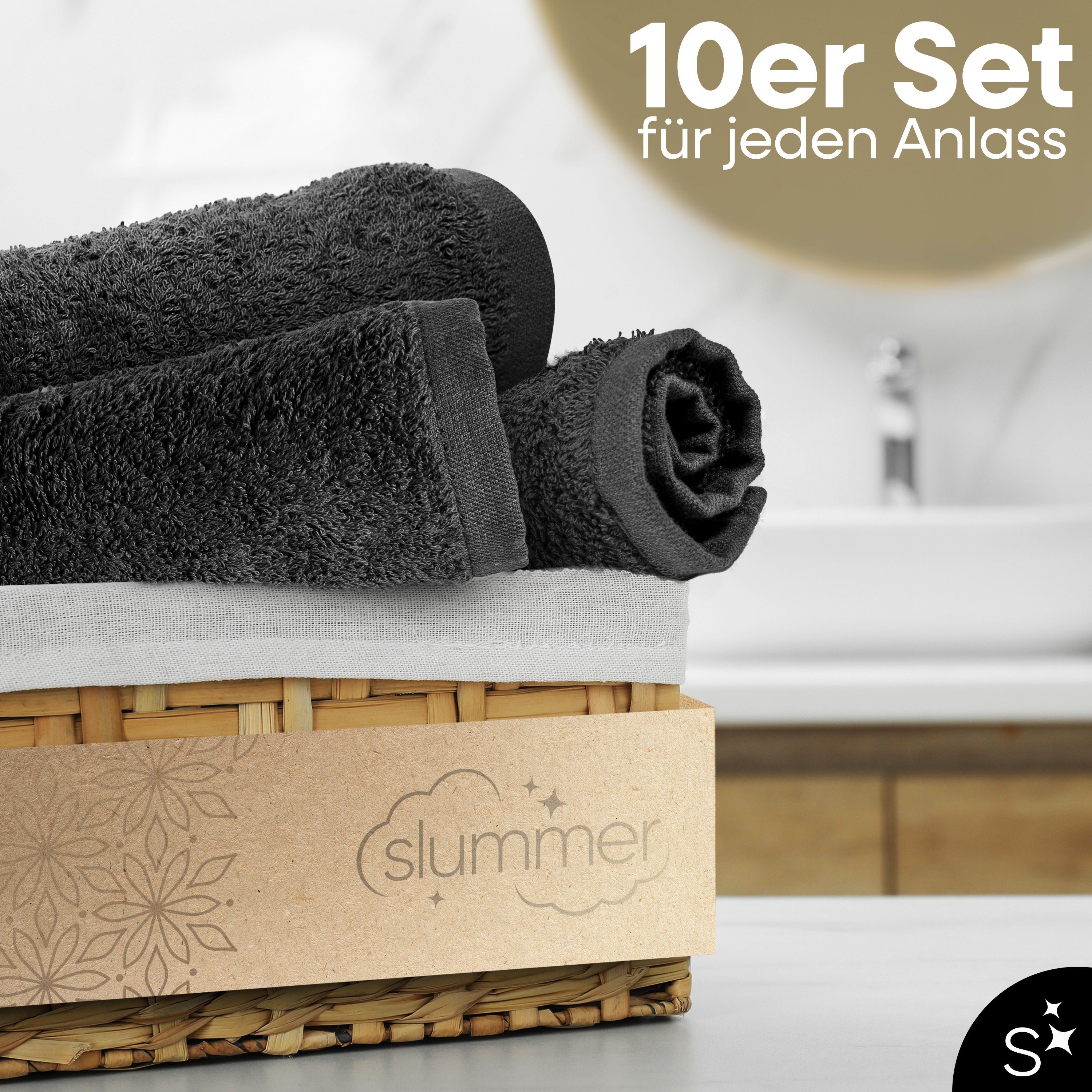 Slummer Seiftuch 10er Set Seiftücher Gästehandtücher 30x30 cm Gesichtshandtücher, Frottier - 100% Baumwolle (Set, 20-St), Gesichtstuch, Waschlappen – Bild 2 von 5