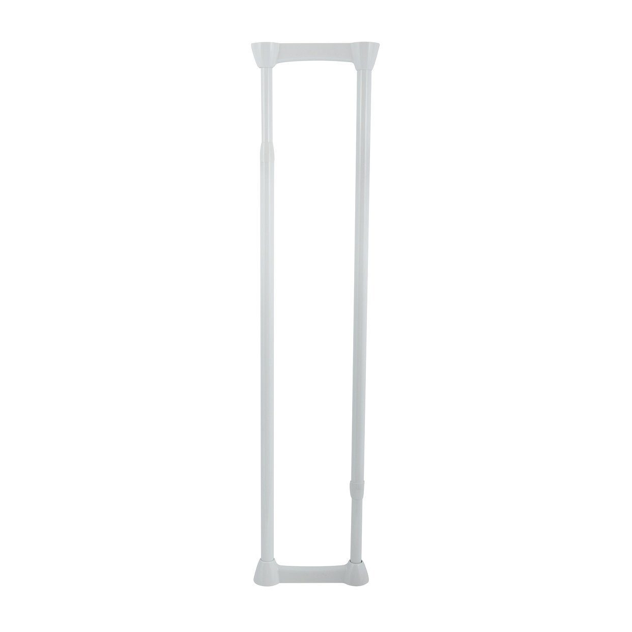 MSV Duschvorhangstange Doppelstange, Ø 22 mm, 2-läufig, ausziehbar, verschraubt, verschraubt, Aluminium, 2in1 Doppel-Duschvorhangstange inkl. Handtuchhalter, rostfreies Aluminium, Wandmontage zum Verschrauben, weiß Hochglanz, Verstellbereich 125 - 225 cm