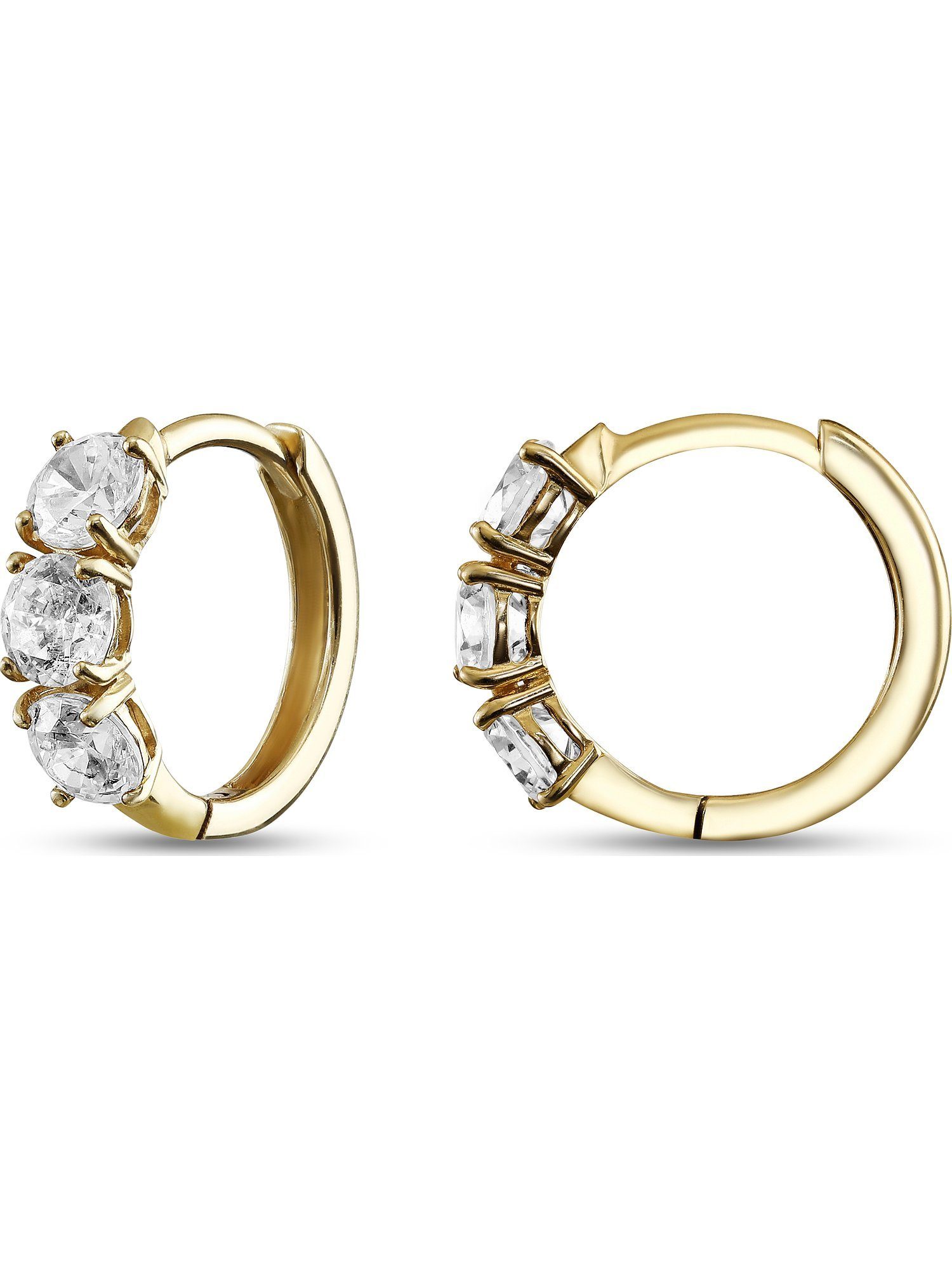 FAVS Paar Creolen FAVS Damen-Creolen 375er Gelbgold 6 Zirkonia (Paar) günstig online kaufen