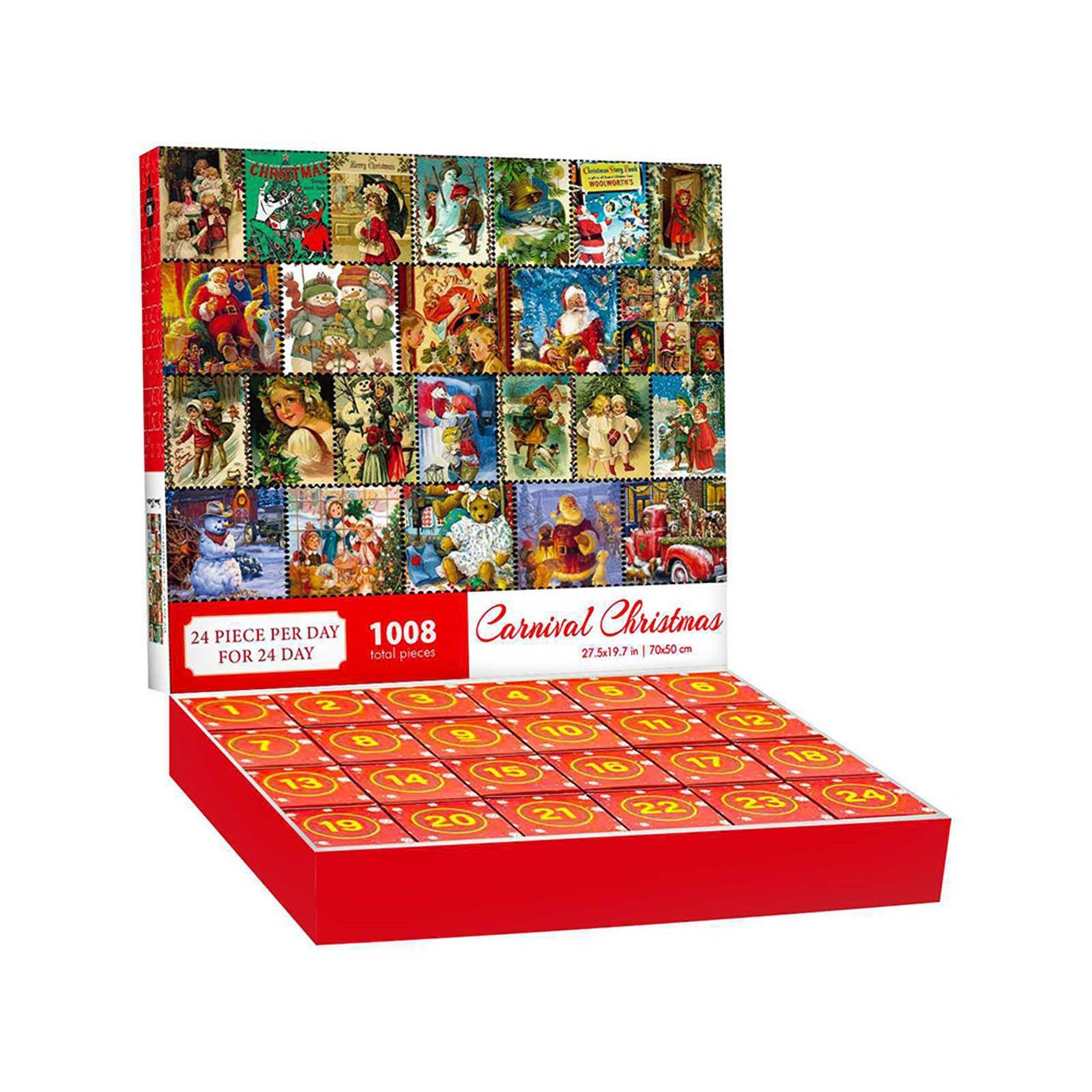Blusmart Adventskalender 24 Stück Kreative Weihnachts-Puzzle-Überraschungsboxen, Zufällige
