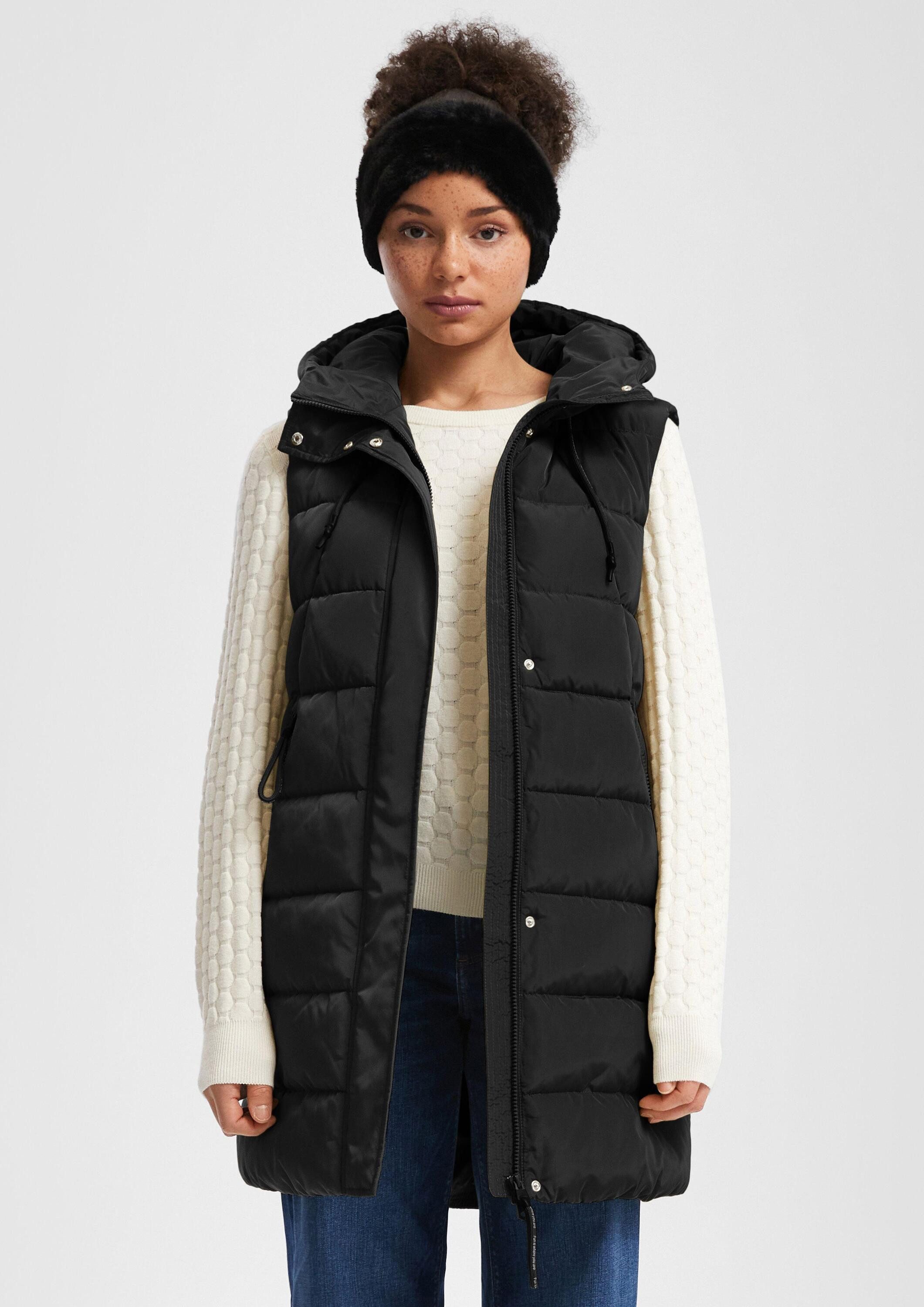 QS Outdoorjacke Outdoor-Weste Wärmend wattierte Steppweste mit Kapuze günstig online kaufen