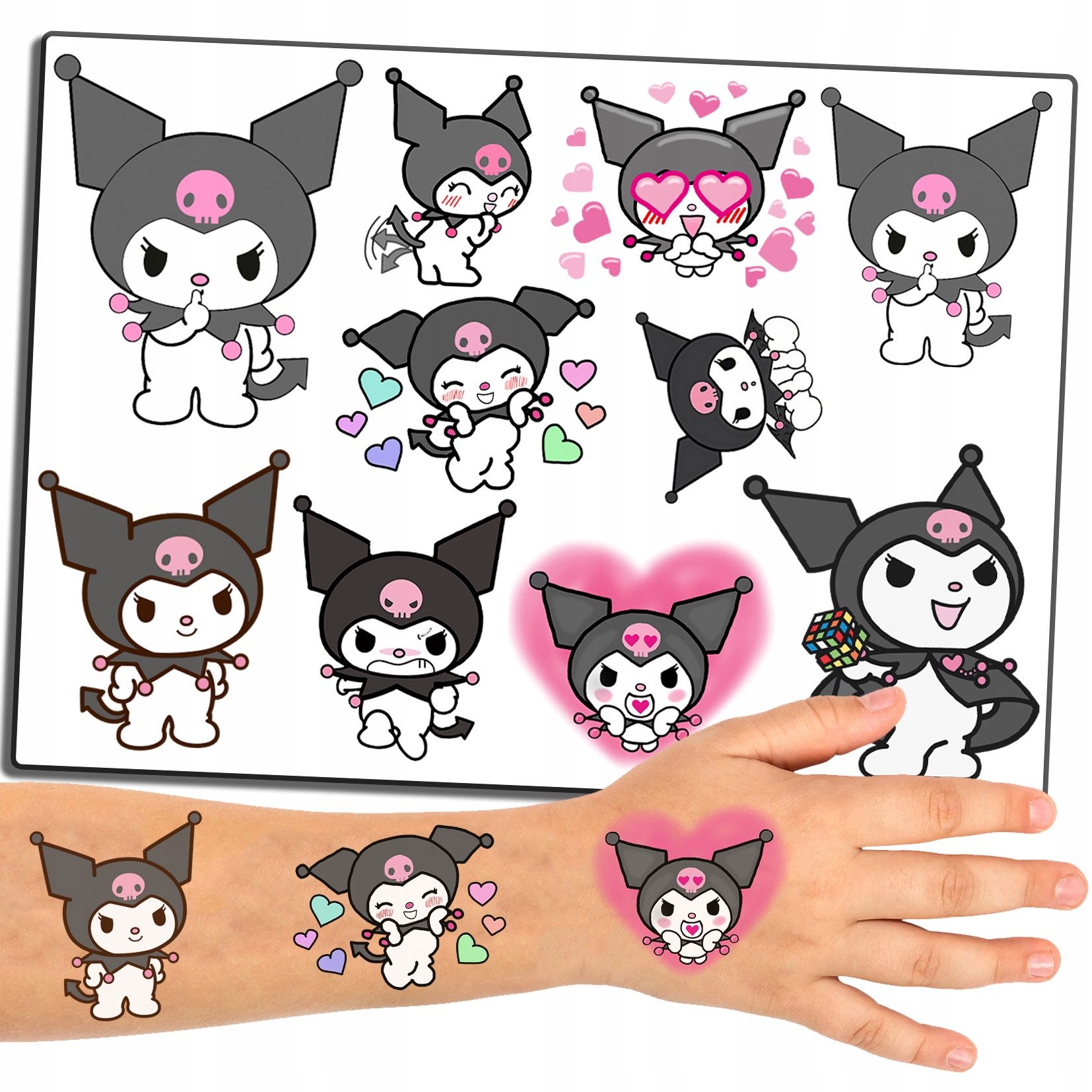 dodo Kindertattoo Waschbare Kindertattoos - 10 Designs: Kuromi & My Melody.