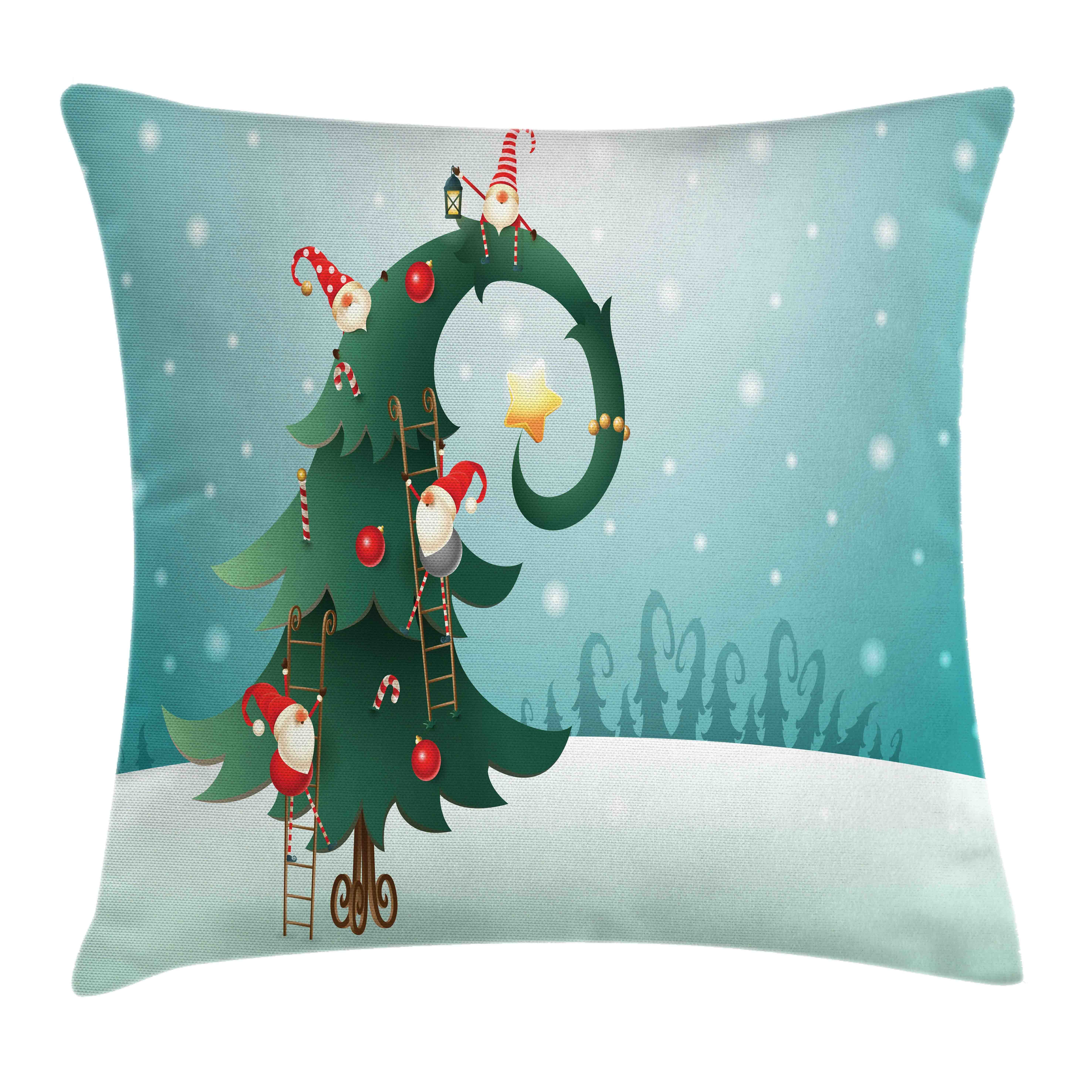 Kissenbezüge Reißverschluss Kissenhülle mit Farbfesten Farben Beidseitiger Druck, Abakuhaus (1 Stück), Nordpol Weihnachten und Gnome