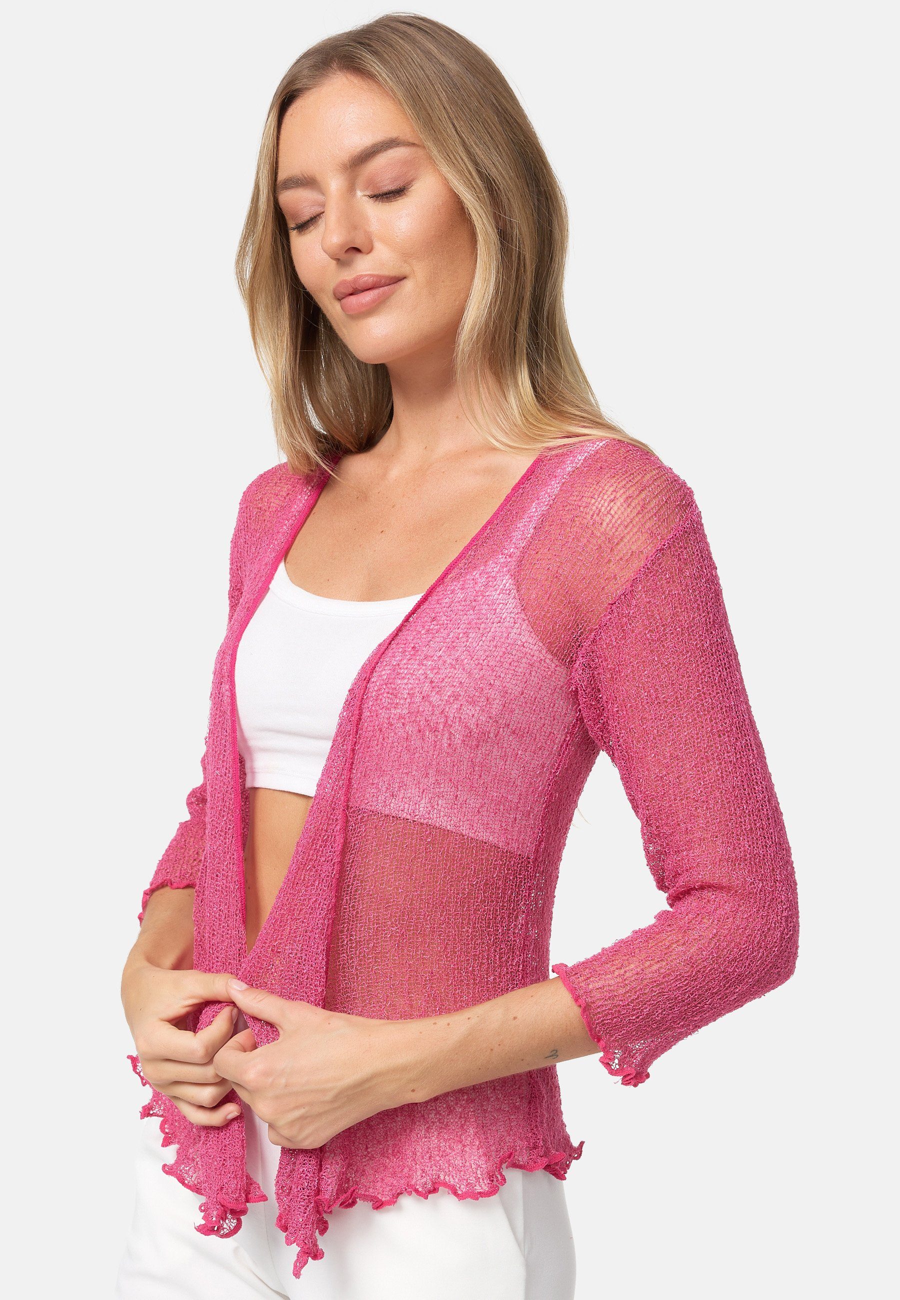 ikat Bolero IKA01 (Sommerlicher angenehm leichter Damen Bolero mit 3/4 Arm)