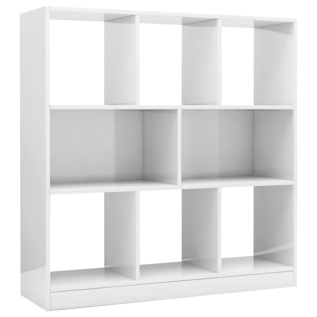 vidaXL Bücherregal Bücherregal 1-tlg. Hochglanz-Weiß cm 97,5x29,5x100 Holzwerkstoff,