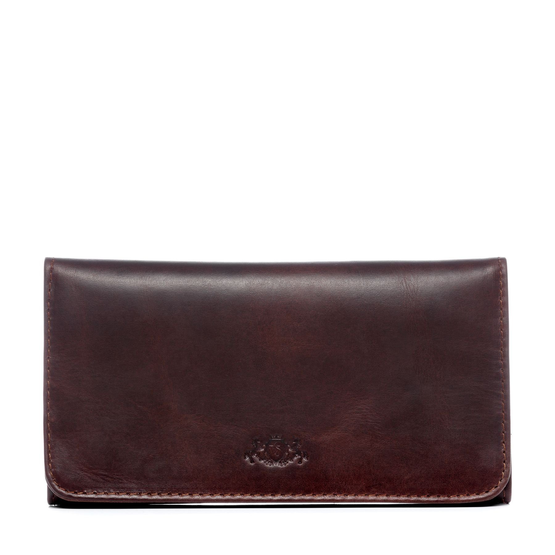 Businesstasche echt Leder Stifte Etui groß Ledertasche braun LULU