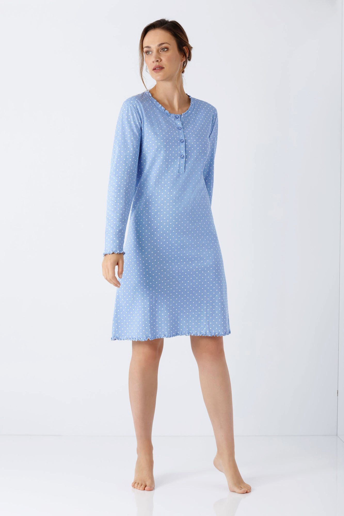 Hajo Nachthemd Damen Nachthemd 100 cm Premium Cotton