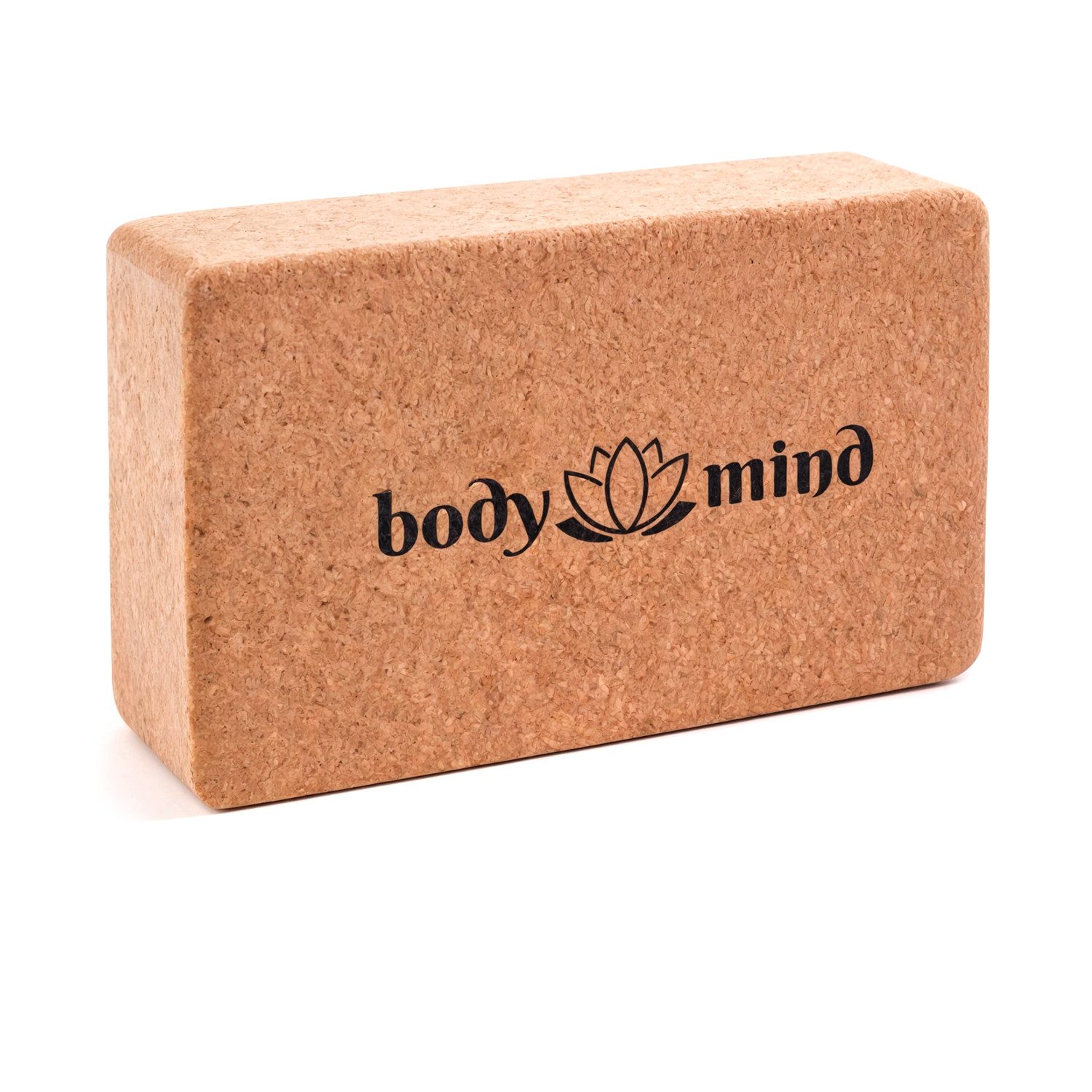Body & Mind Yogablock Yoga-Klotz aus Kork, (100 % Natur, für Yoga, Pilates, Meditation & Fitness)