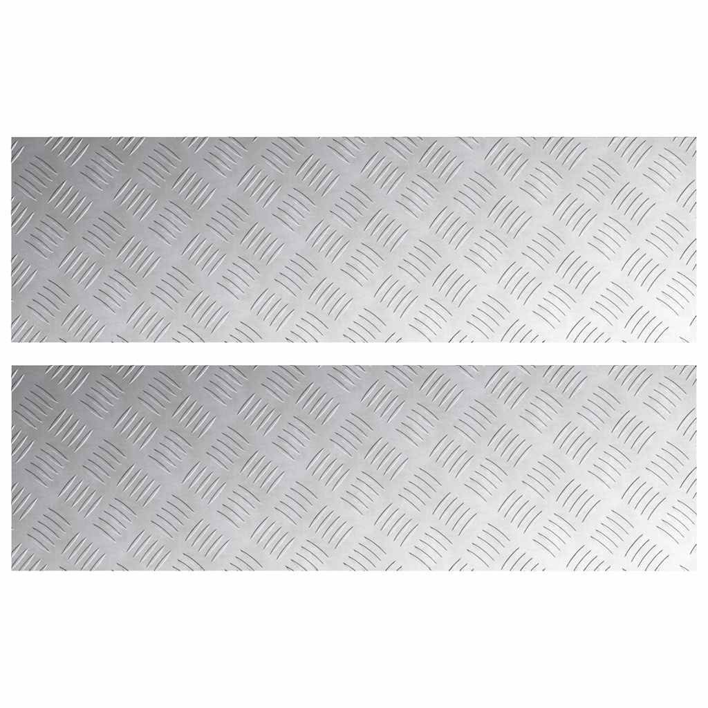 vidaXL Stufenmatte Treppe Tritt Rechtwinklig 2 pcs Silber 100 x 30 cm Aluminium, Rechtwinklig