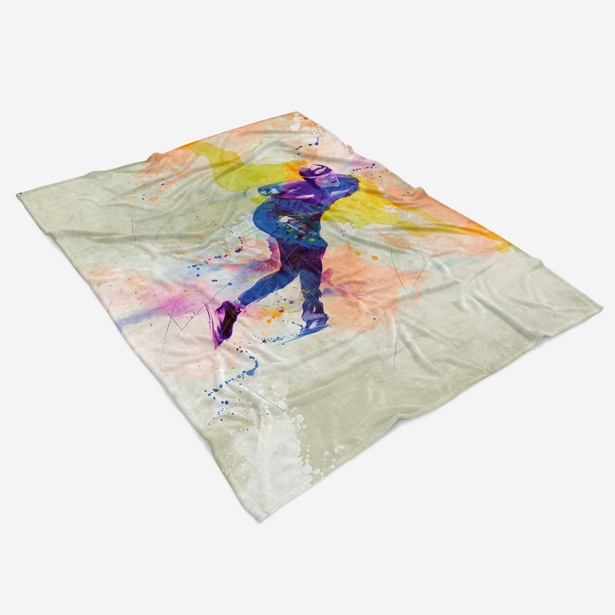 Handtuch I, SplashArt Kuscheldecke Art Sport Eisschnelllauf Handtuch Saunatuch Baumwolle-Polyester-Mix Strandhandtuch Sinus Handtücher (1-St), Kunstvoll