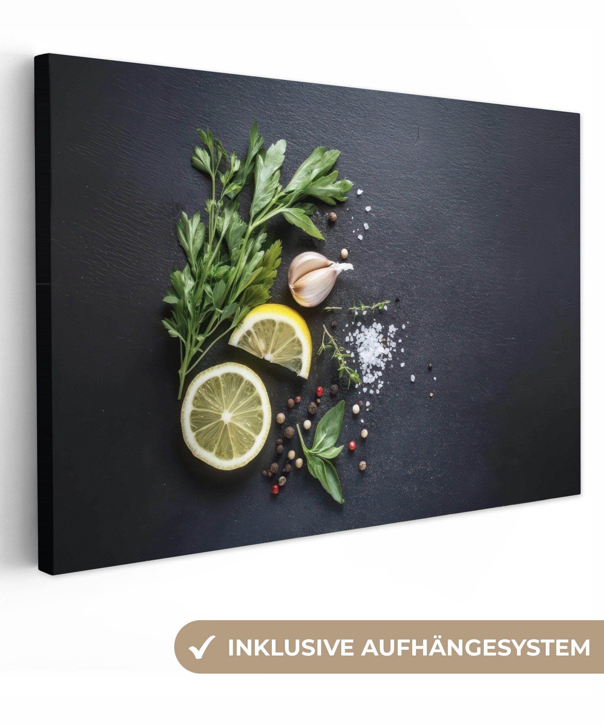 OneMillionCanvasses® Leinwandbild Frische Zutaten - Komposition günstig online kaufen