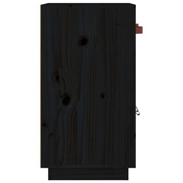 vidaXL Sideboard Sideboard Schwarz 65,5x40x75 cm Massivholz Kiefer (1 St)