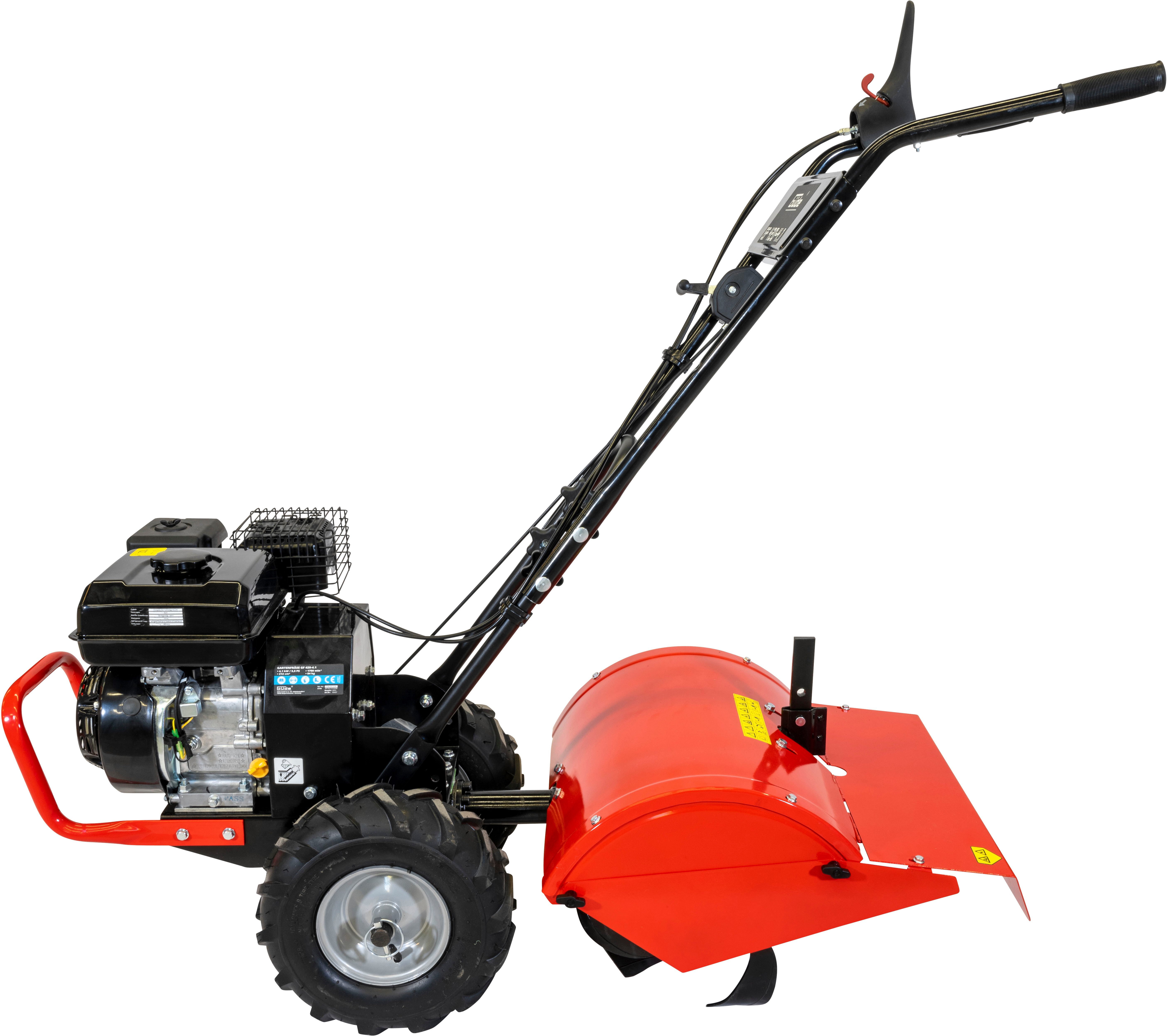 Güde Benzinmotorhacke Gartenfräse GF 420-4.1, 48 cm Arbeitsbreite, zum Einarbeiten von Mulch, Torf, Sand, Dünger oder Kompost