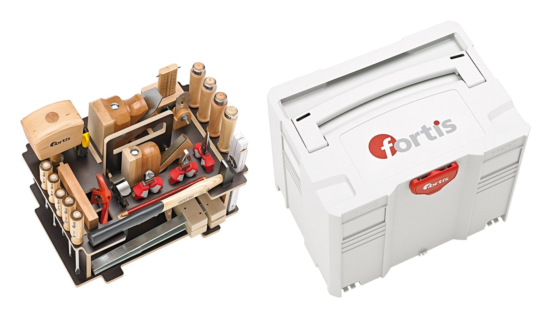 fortis Werkzeugset, (31-tlg), Werkzeugsystainer für die Holzbearbeitung