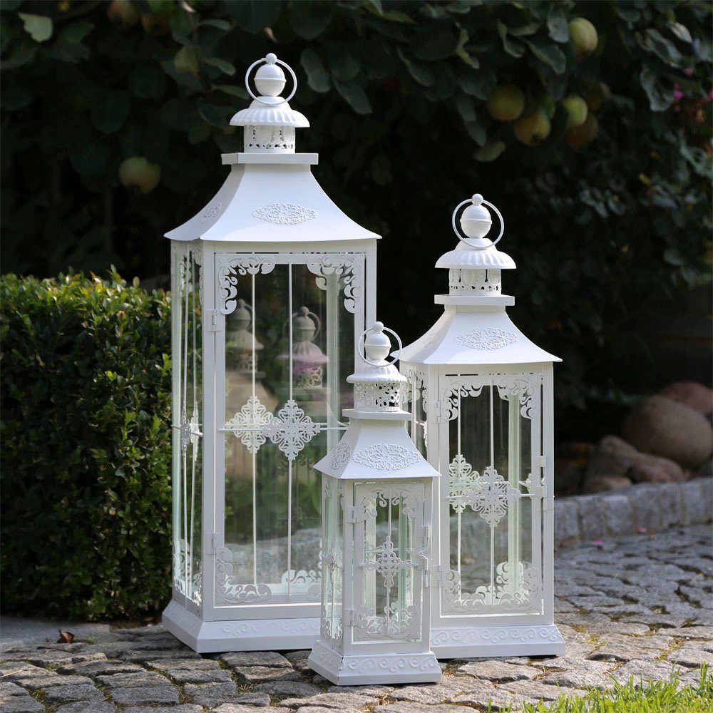 Grafelstein Kerzenlaterne Laterne CHALET weiß shabby chic H56cm - MITTEL günstig online kaufen
