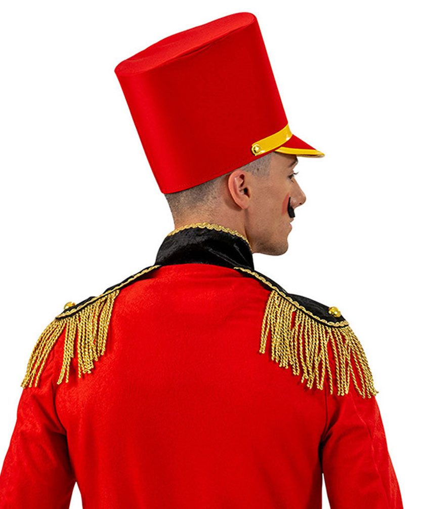 Karneval-Klamotten Kostüm Hut Nussknacker Märchen rot mit Borde gelb, Damenhut Herrenhut tolles Party Accessoire Karneval Fasching