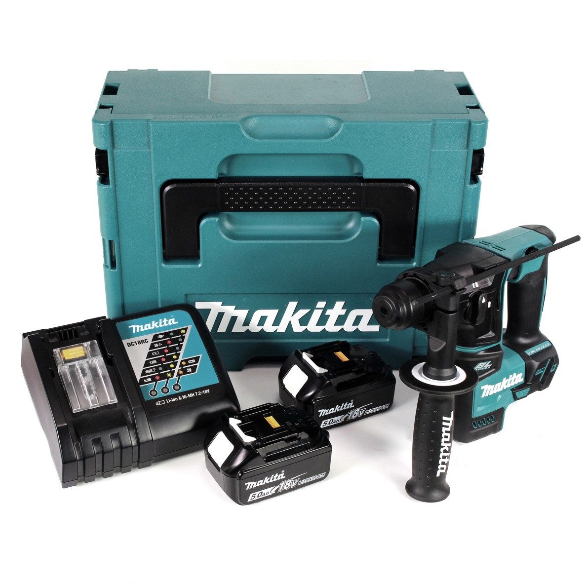 Thumbnail - Makita Schlagbohrmaschine DHR 171 RTJ Akku Bohrhammer Brushless SDS Plus 18V 1,2 J + 2x Akku 5