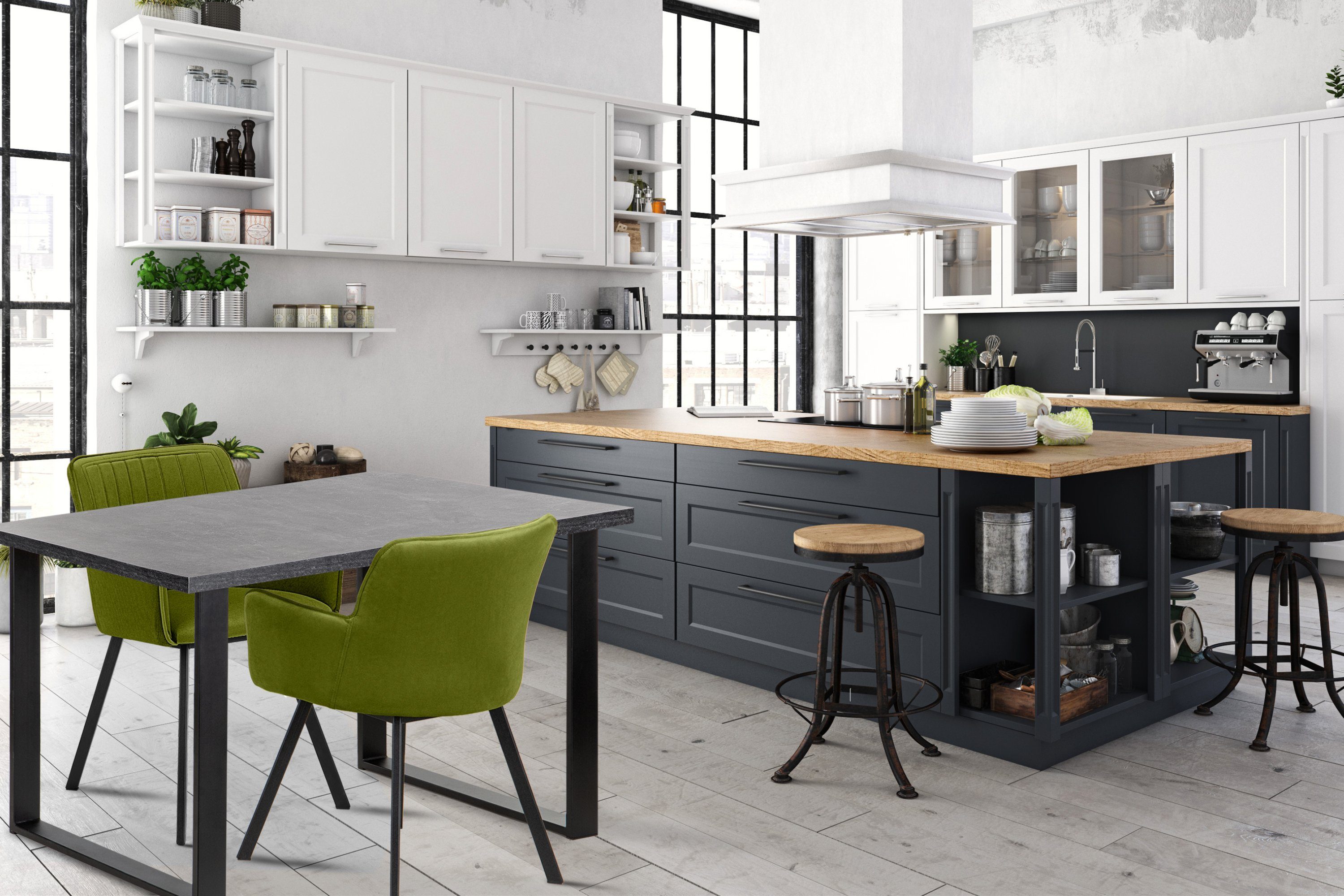 Konsimo Esstisch CETO Esszimmertisch Küchentisch grau rechteckig, 125x80cm, | grau Loft-Stil