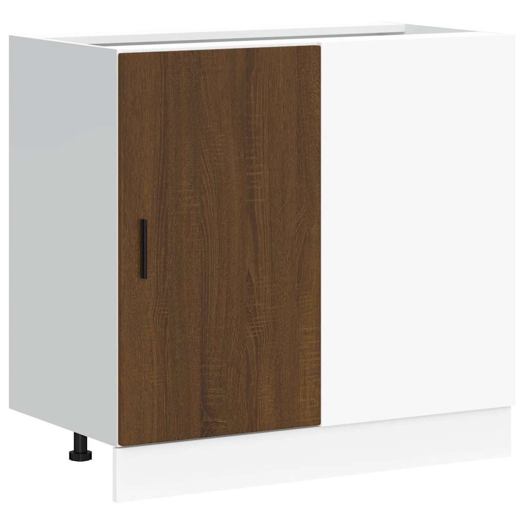 vidaXL Schrankmodule Spülenunterschrank Braun Eichen-Optik Holzwerkstoff günstig online kaufen