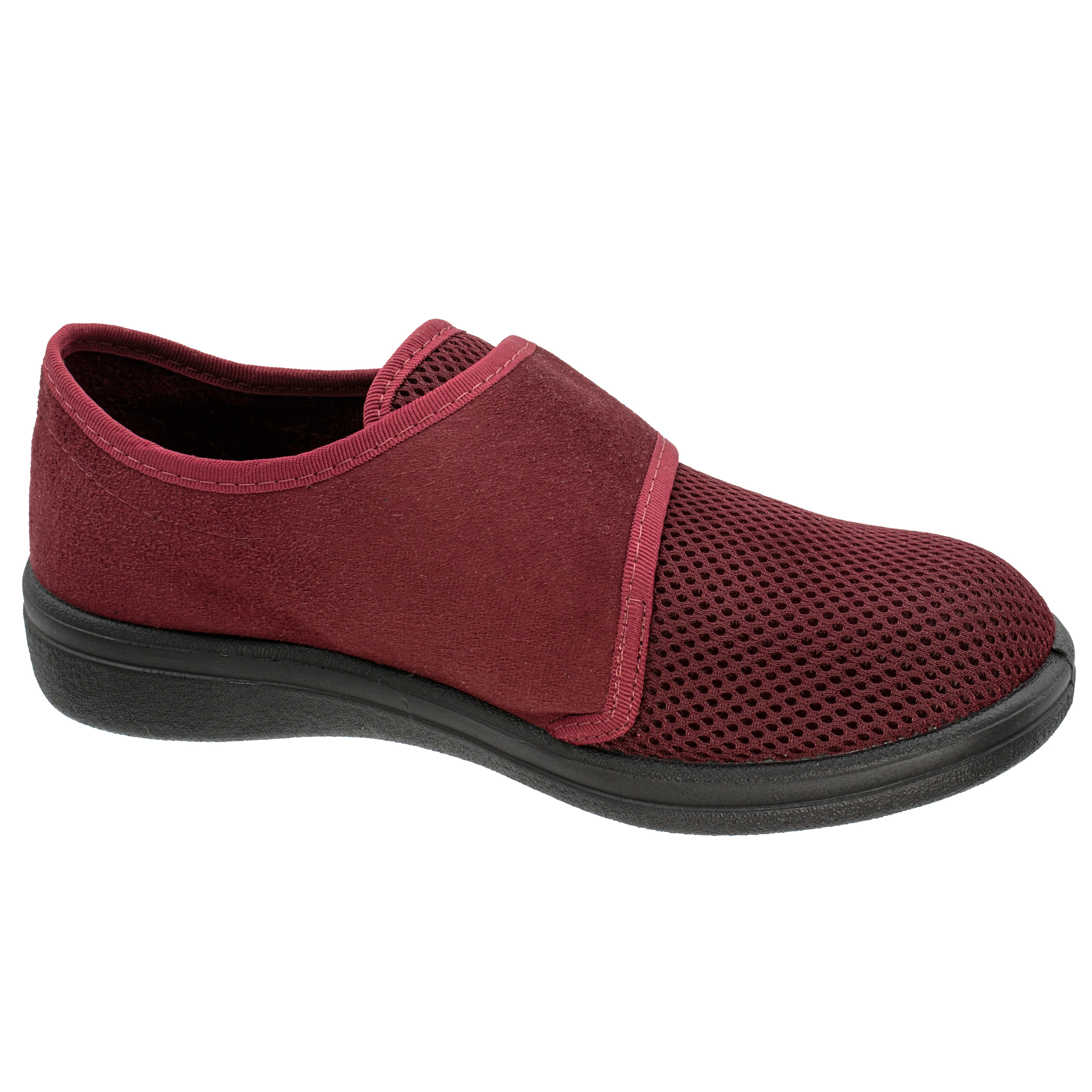 Fischer-Markenschuh Bad Wiessee Hausschuh aus Mesh/Velour, Frotteefutter, Einlegesohle herausnehmbar, Weite L