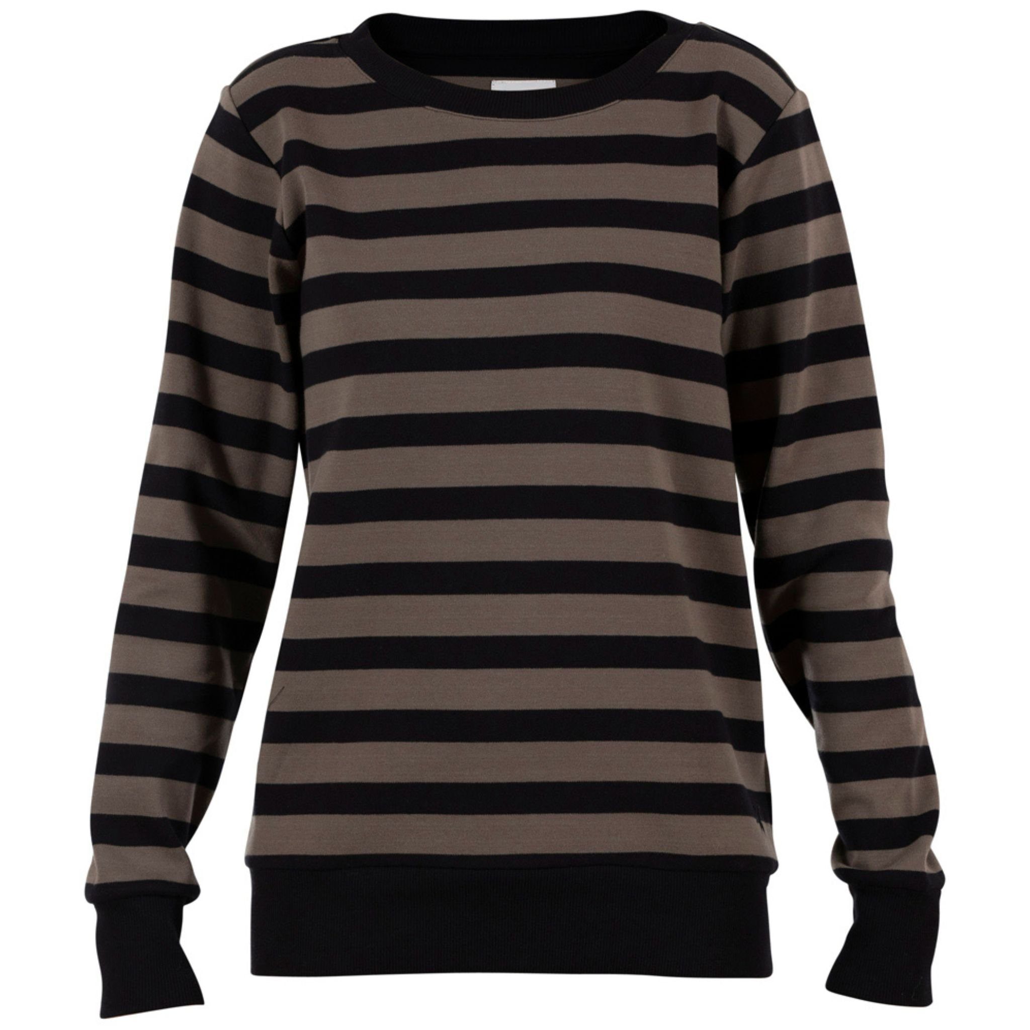 gestreift Blue Gestreifter Striped in Basil Pullover Rundhalspullover Schwarz-Braun Farben versch. Sportswear