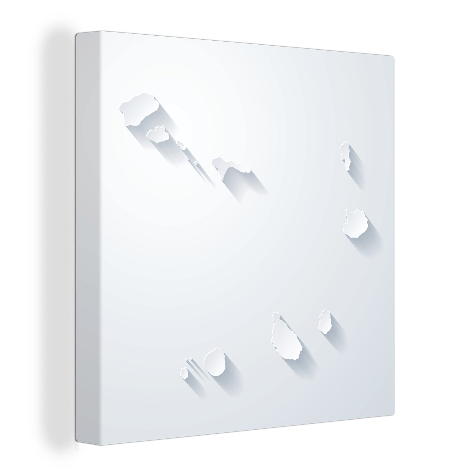 OneMillionCanvasses® Leinwandbild Weiße Illustration von Kap Verde, (1 St), Leinwand Bilder für Wohnzimmer Schlafzimmer