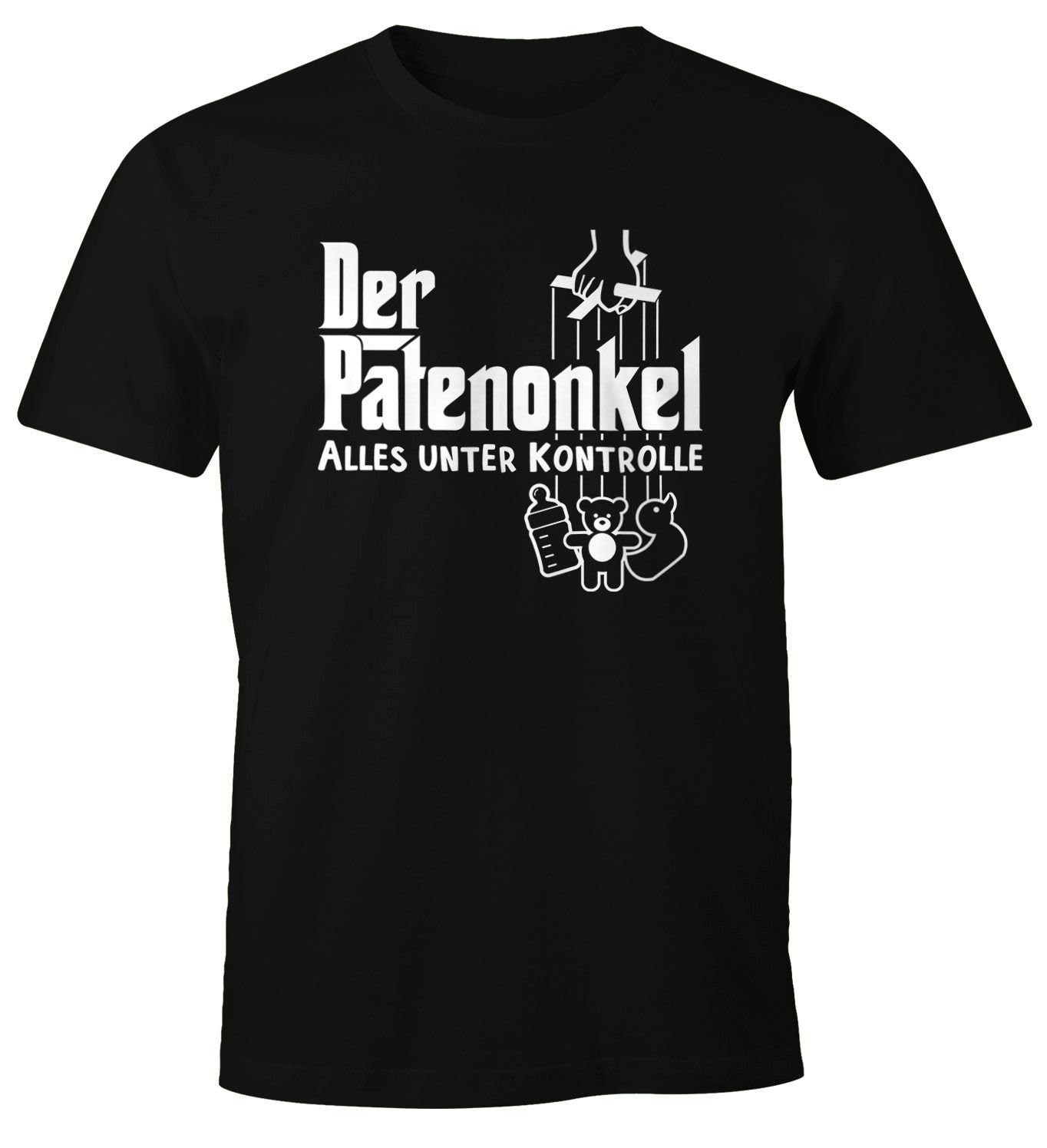 MoonWorks Print-Shirt Herren T-Shirt Der Patenonkel Pate Godfather Onkel lustig Fun-Shirt Moonworks® mit Print