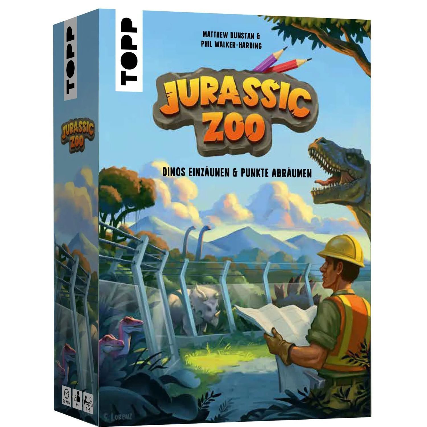 frechverlag Spiel Jurassic Zoo - Dinos einzäunen & Punkte abräumen
