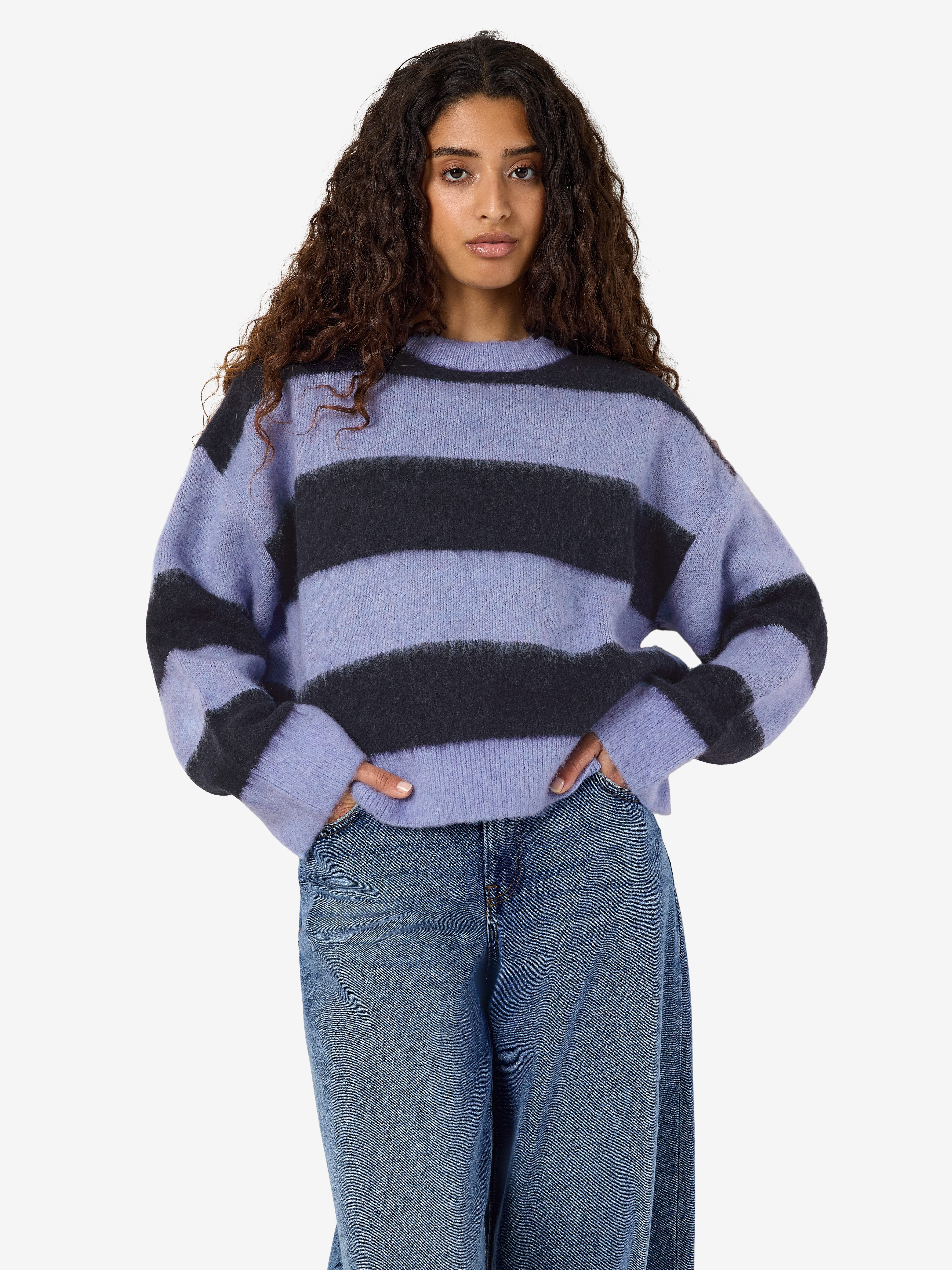 Noisy may Strickpullover NMSOFF L/S O-NECK KNIT NOOS Materialmix, regular fit