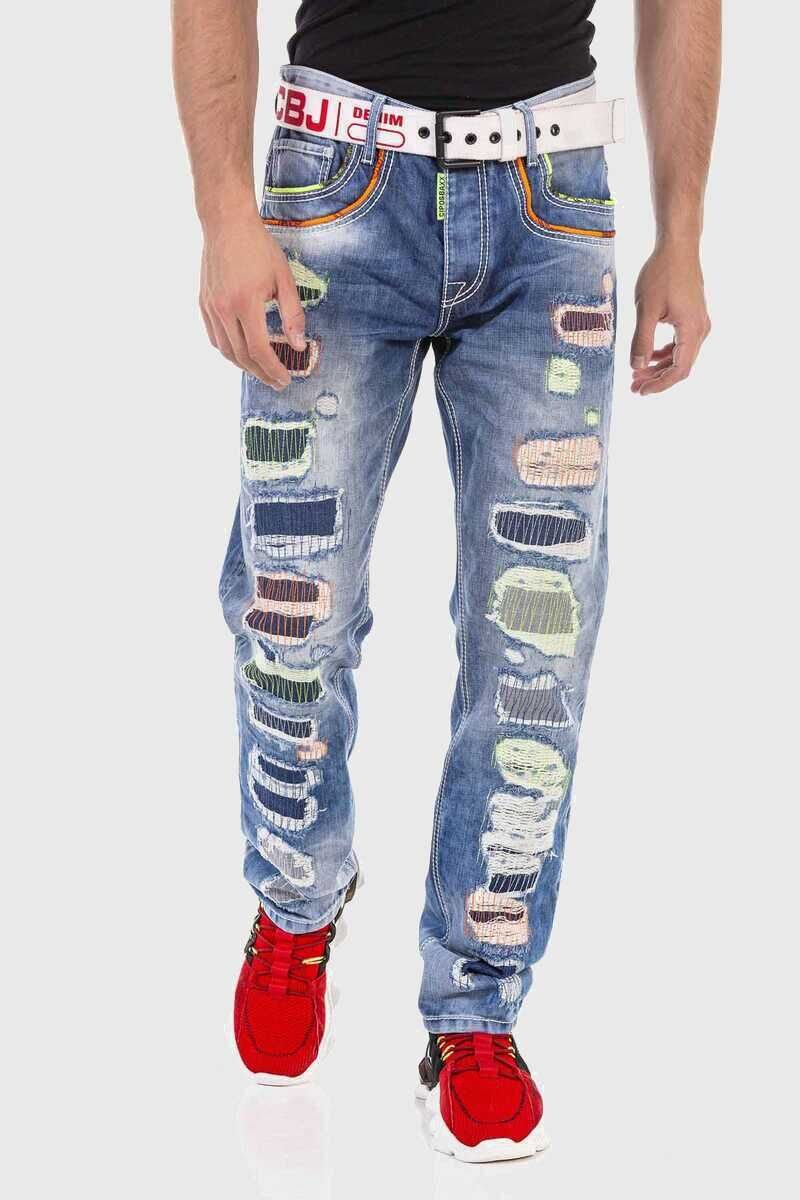 Cipo & Baxx 5-Pocket-Jeans Jeans mit farbigen Ziernähten günstig online kaufen