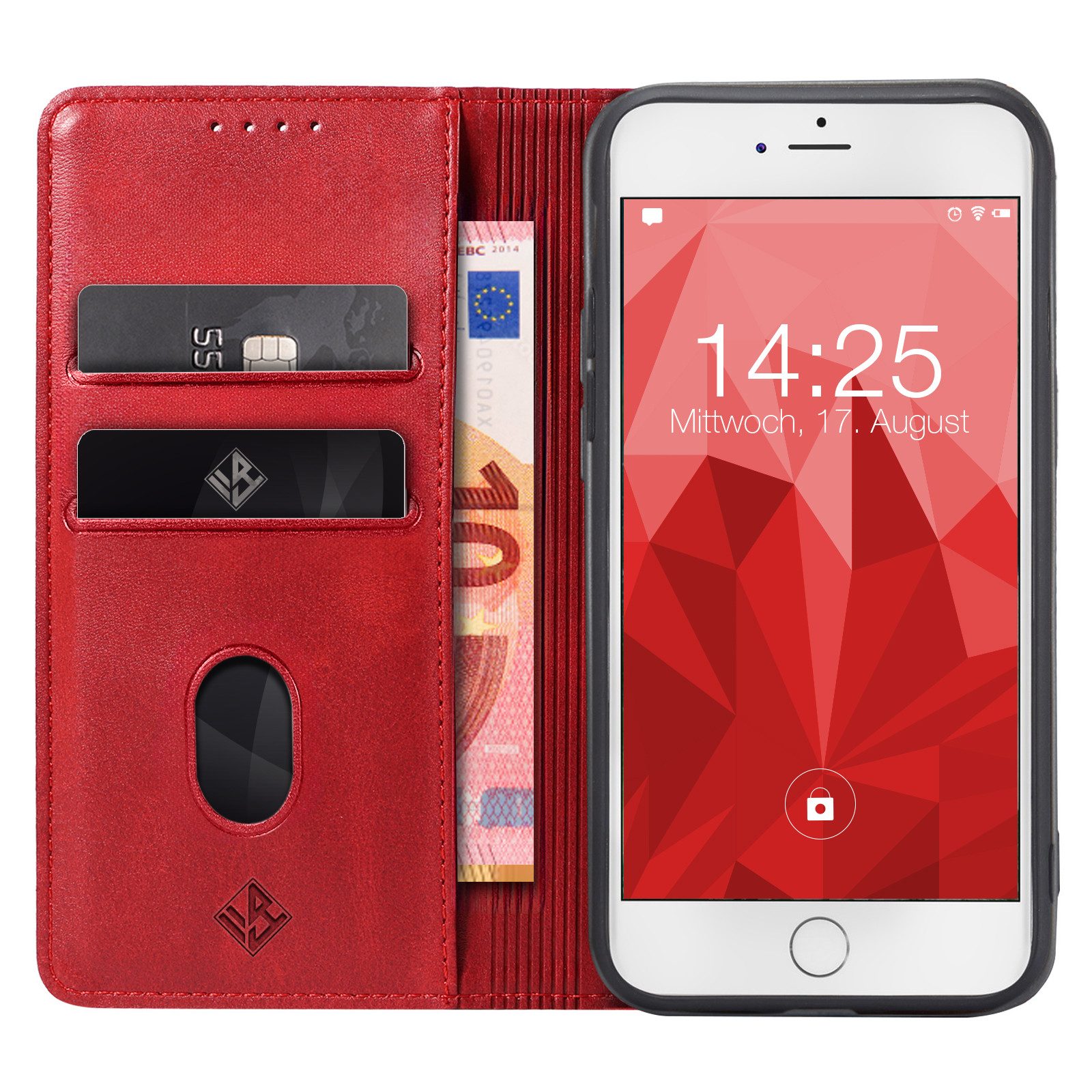 Tec-Expert Handyhülle Tasche Hülle für Apple iPhone 7 Plus / Apple iPhone 8 Plus 5.5 Zoll, 5.5 ", Cover Klapphülle Case mit Kartenfach Fliphülle aufstellbar