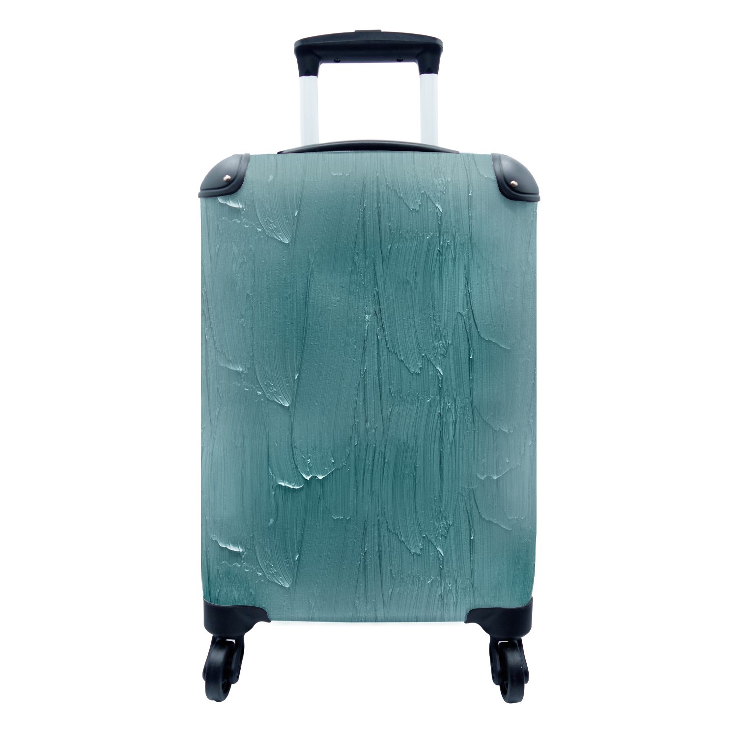 MuchoWow Handgepäckkoffer Farbe - Türkis - Abstrakt, 4 Rollen, Reisetasche mit rollen, Handgepäck für Ferien, Trolley, Reisekoffer
