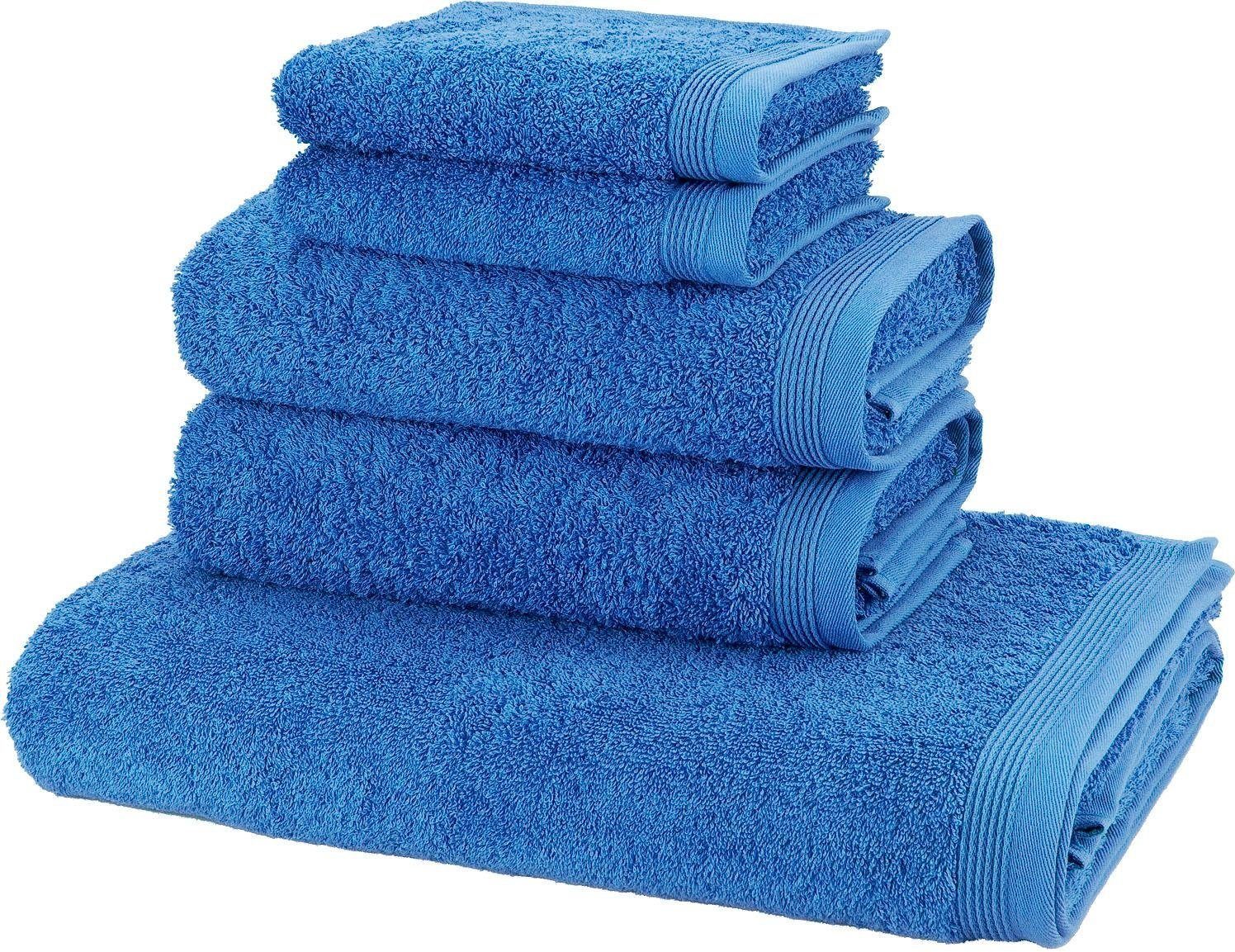 Möve Handtuch Set Basic, Walkfrottier (Set, 5-St), 5tlg.-Set: 2xGäste- 2xHand- und 1xBadetuch in Walkfrottier Qualität
