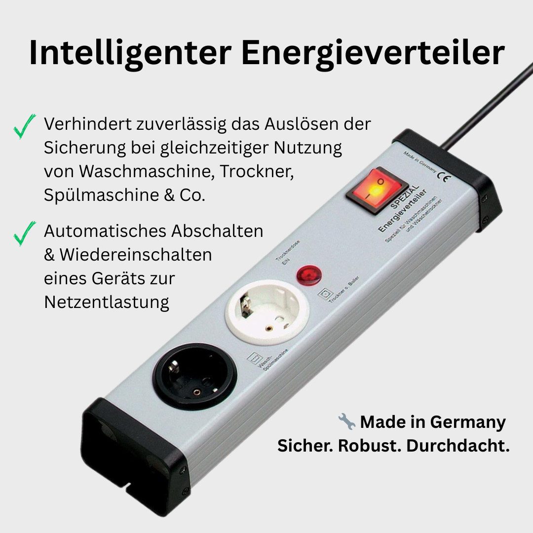 Ehmann Ehmann 100063 Spezial Energieverteiler, silber-schwarz Steckdosenleiste