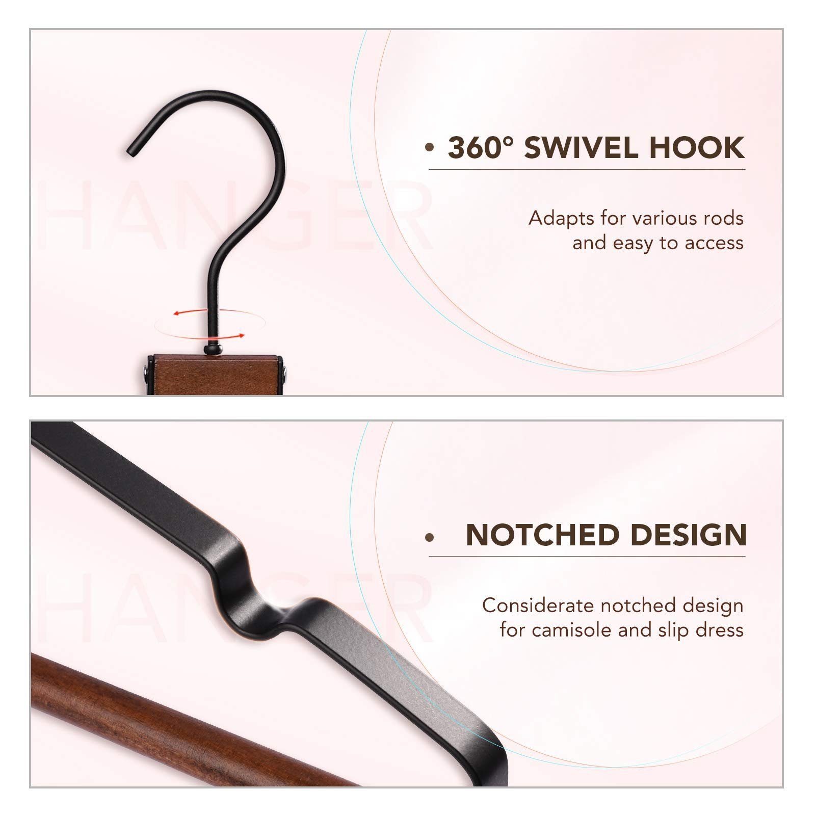 House Day Kleiderbügel aus Holz und Metall, rutschfest, (10-tlg), mit Einke günstig online kaufen