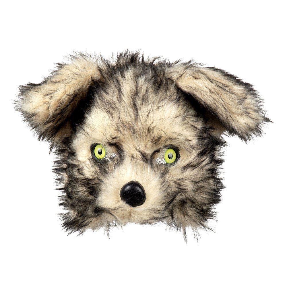 Boland Verkleidungsmaske Wolf Halbmaske aus Plüsch, Bezaubernde Plüschmaske im Stil eines Kuscheltiers