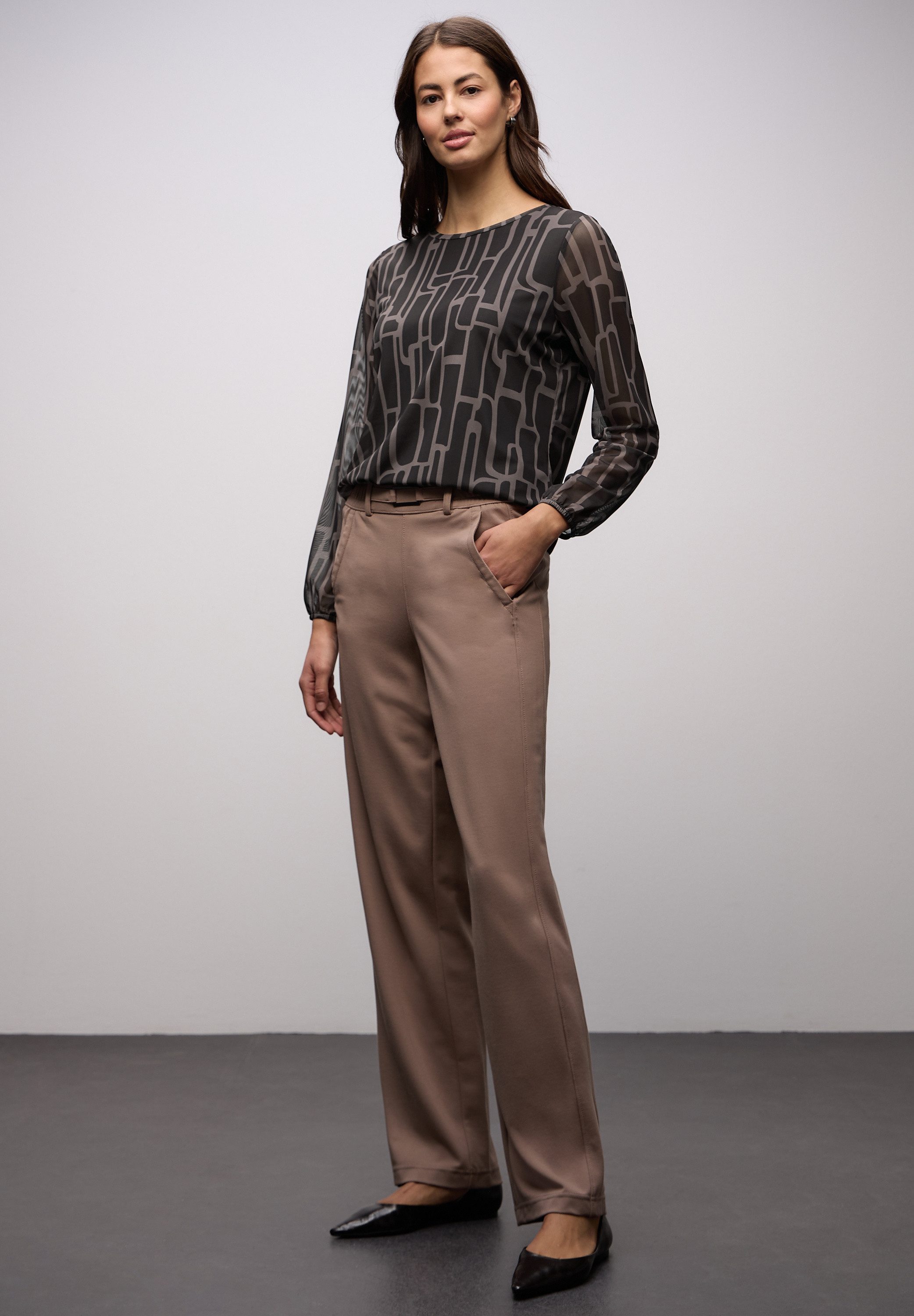 STREET ONE Langarmshirt mit grafischem Muster