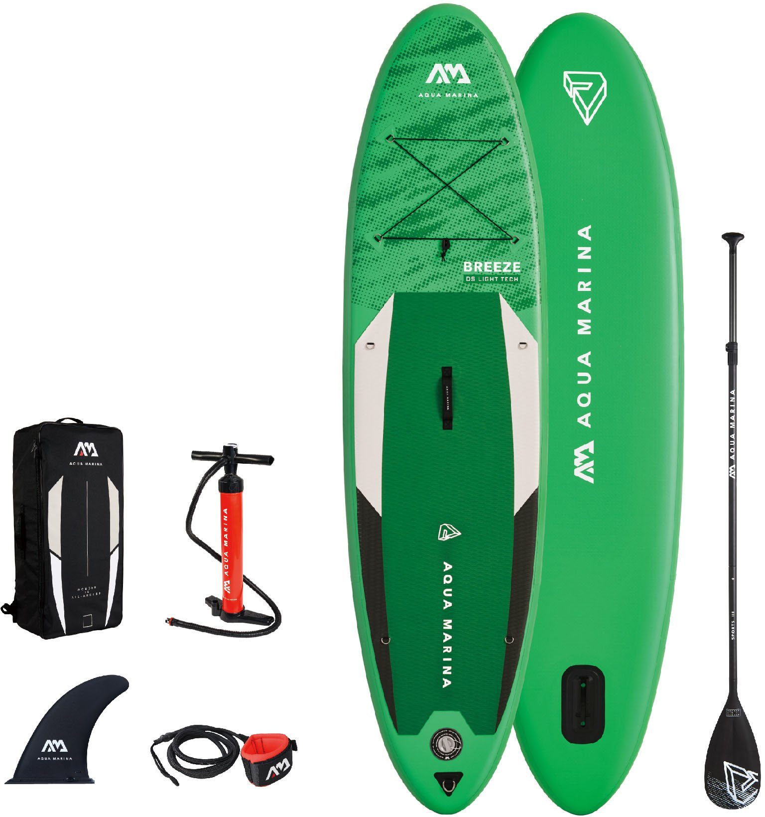 Aqua Marina SUP-Board Breeze iSUP BT-21BRP, Funboard, (Set, 6 tlg., mit Paddel, Pumpe und Transportrucksack)