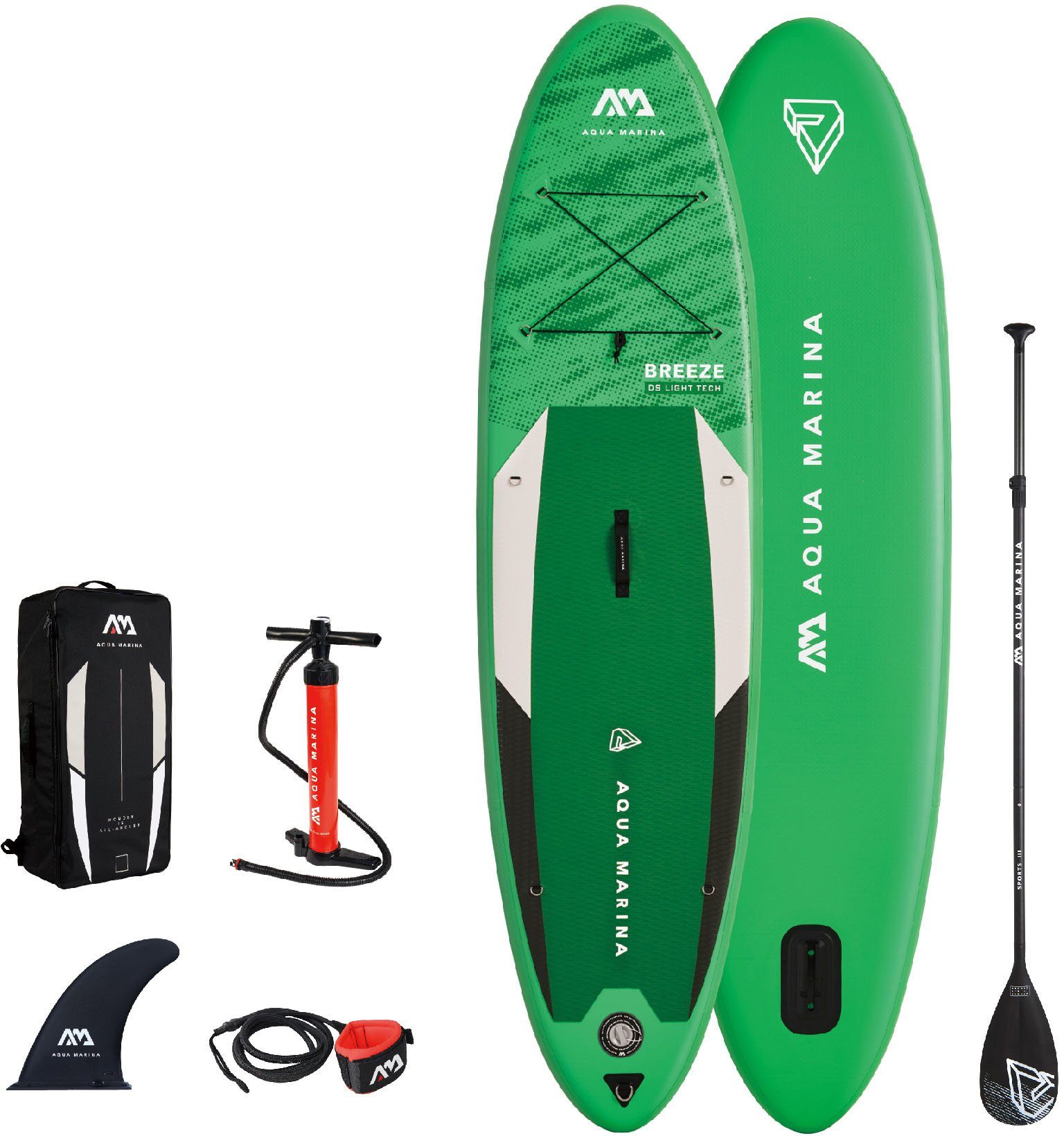 Aqua Marina Inflatable SUP-Board Breeze iSUP BT-21BRP, Funboard, (Set, 6 tlg., mit Paddel, Pumpe und Transportrucksack)