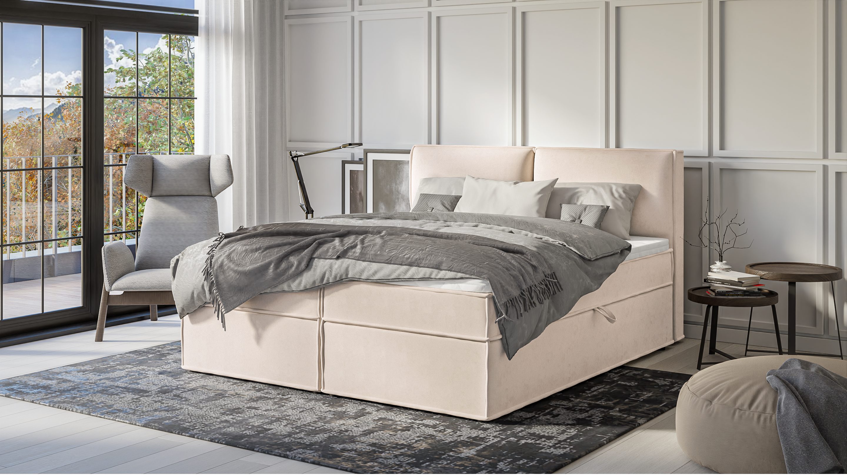 S-Style Möbel Boxspringbett Plaza mit Topper günstig online kaufen