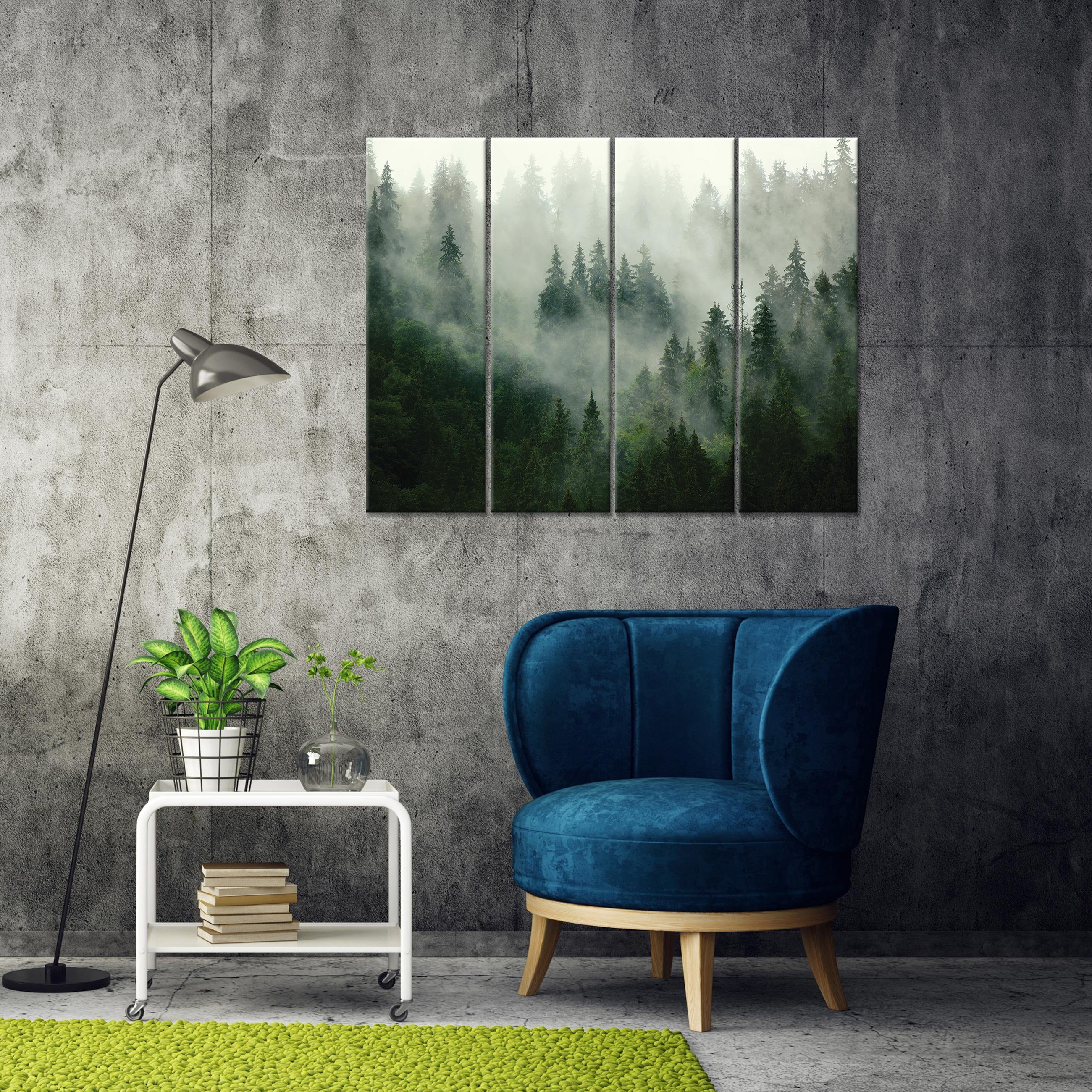 Wallarena Leinwandbild Wald im Nebel Wandbild günstig online kaufen